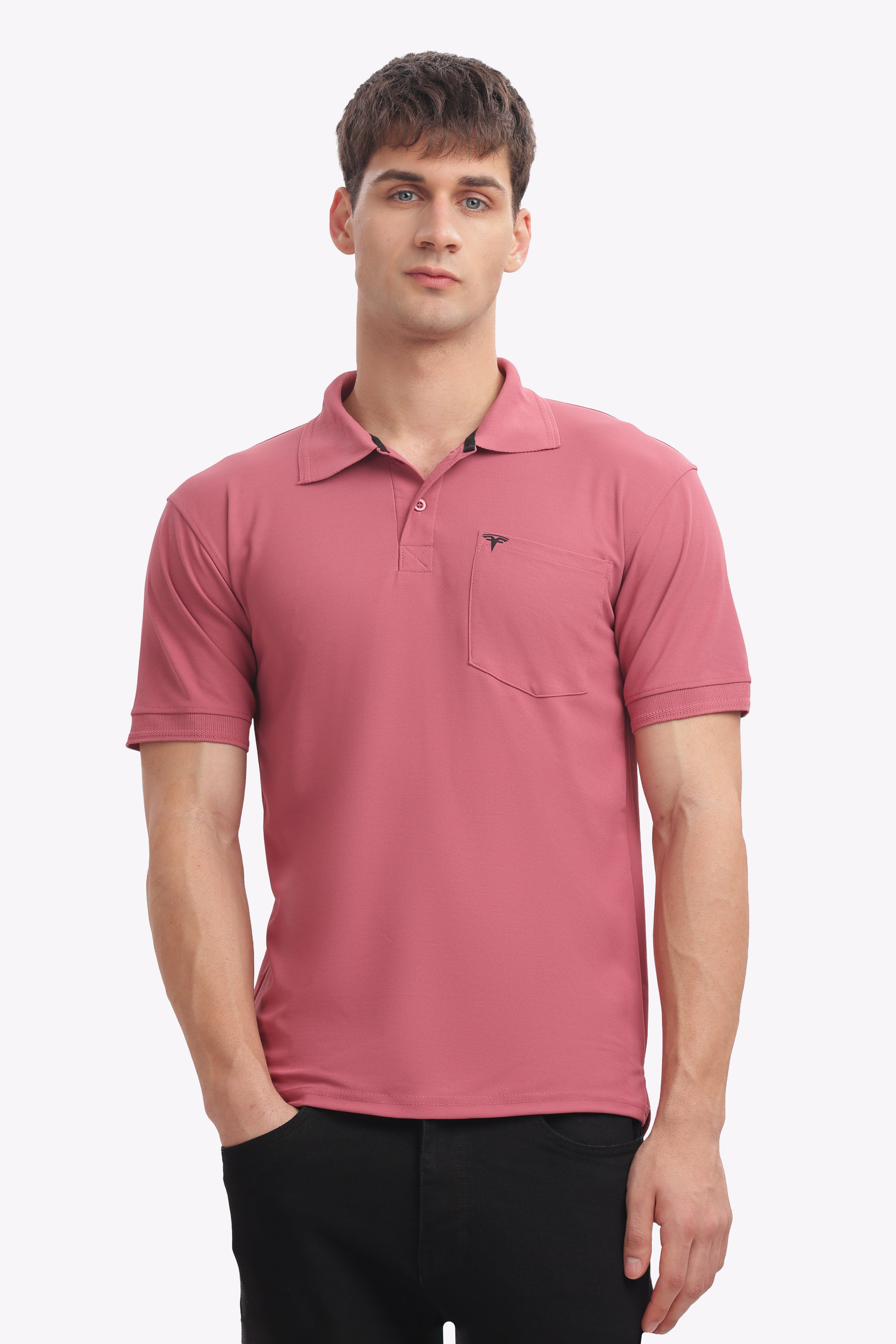 Men's Collar T-Shirt ( Onion Pink )