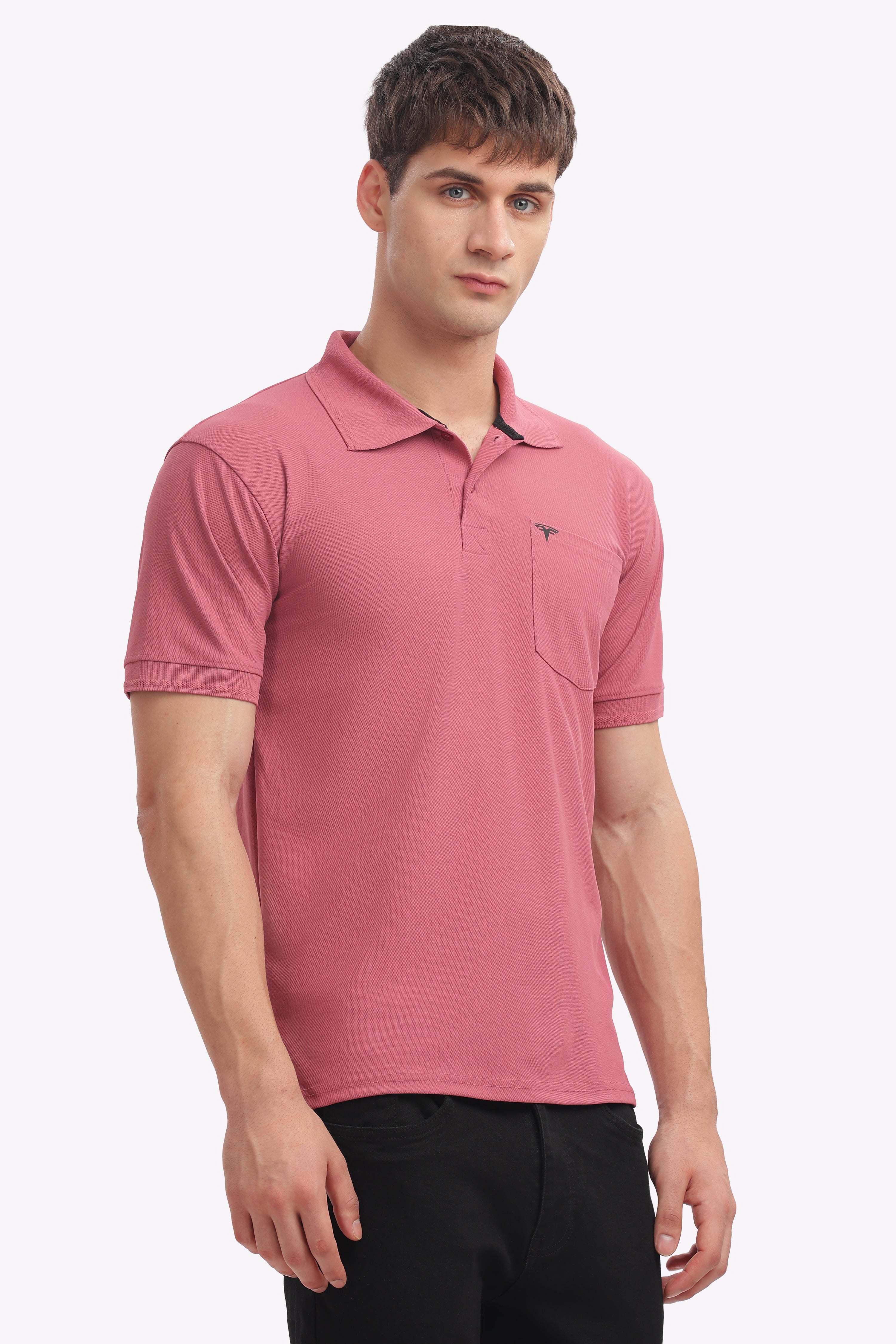 Men's Collar T-Shirt ( Onion Pink )
