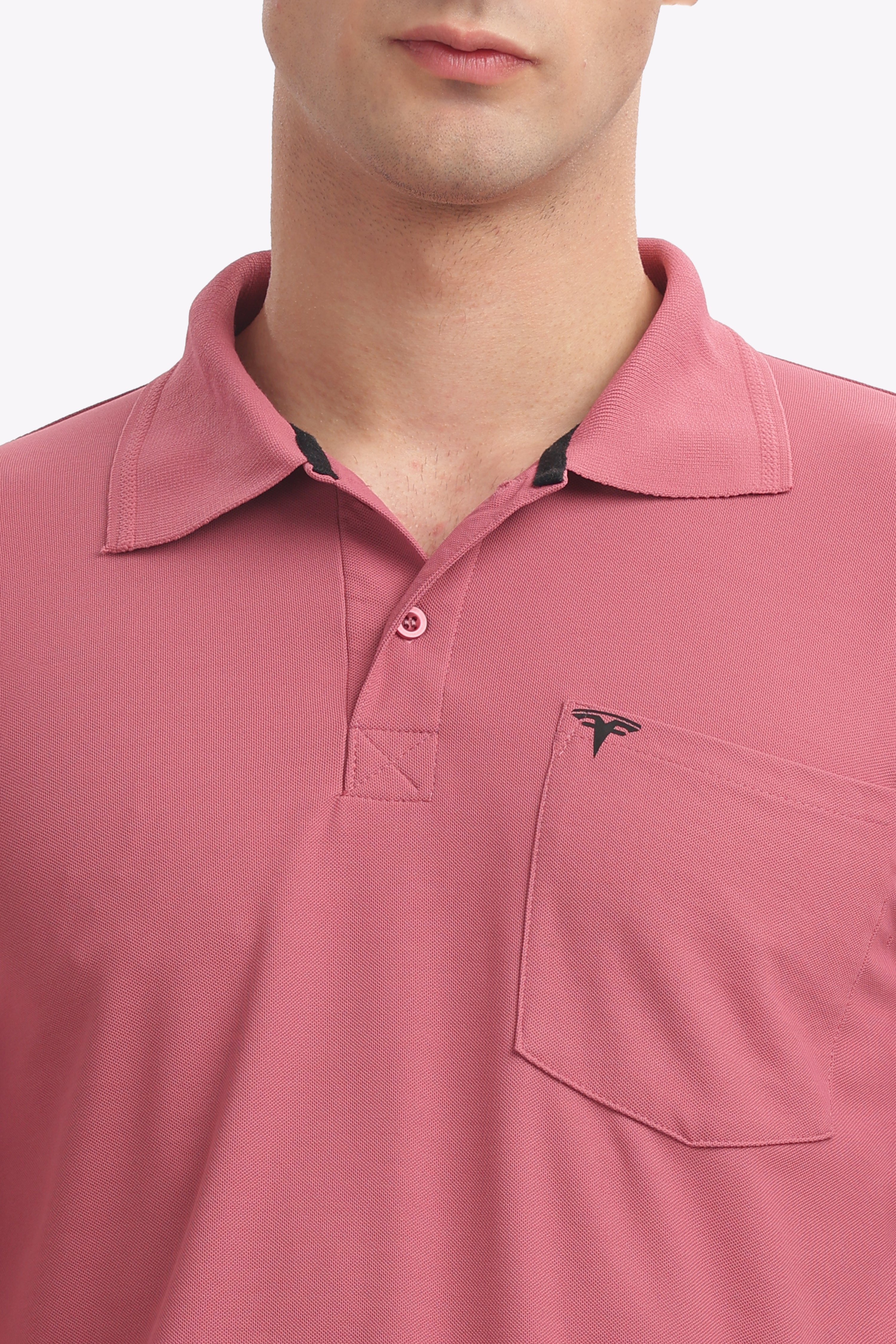 Men's Collar T-Shirt ( Onion Pink )