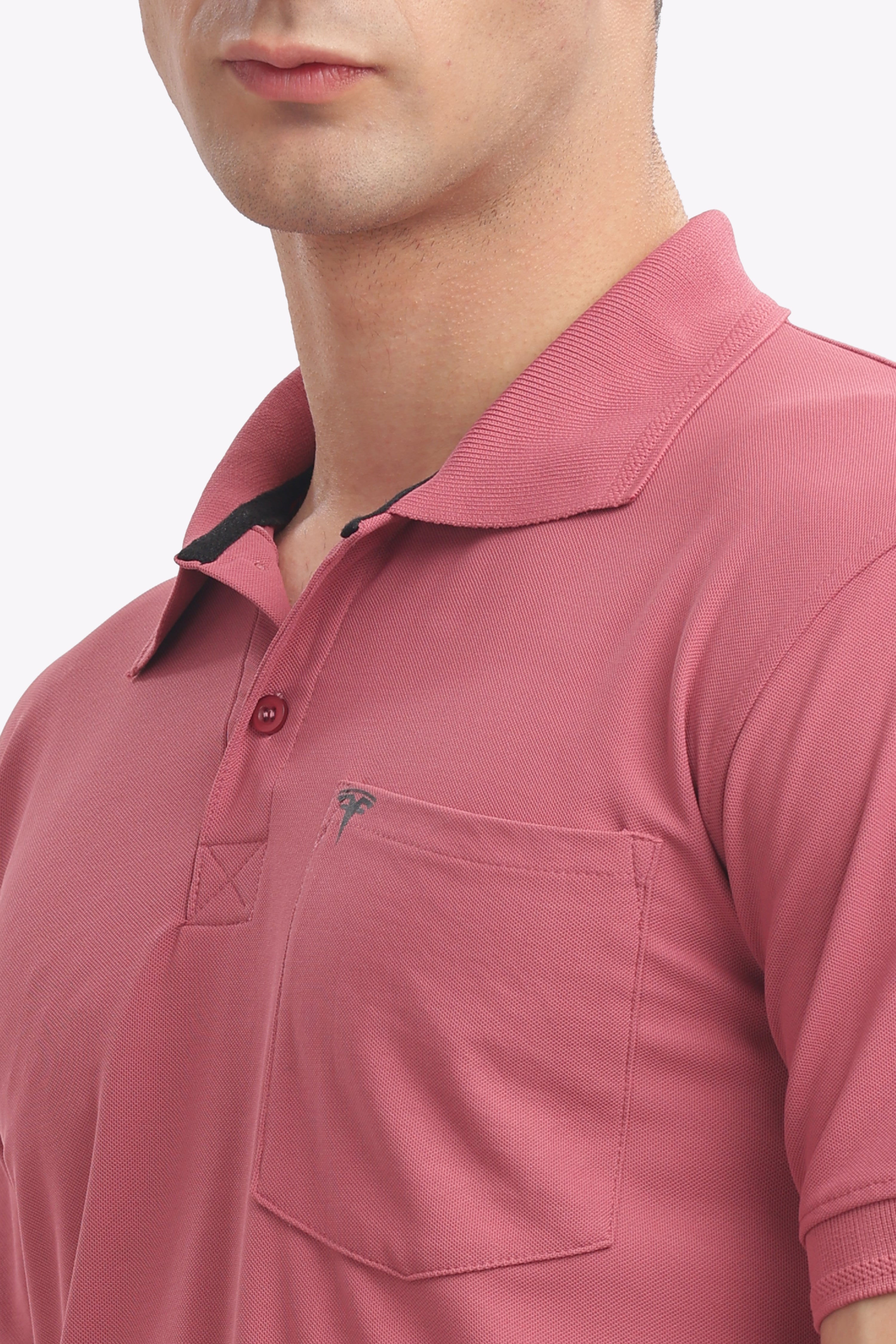 Men's Collar T-Shirt ( Onion Pink )