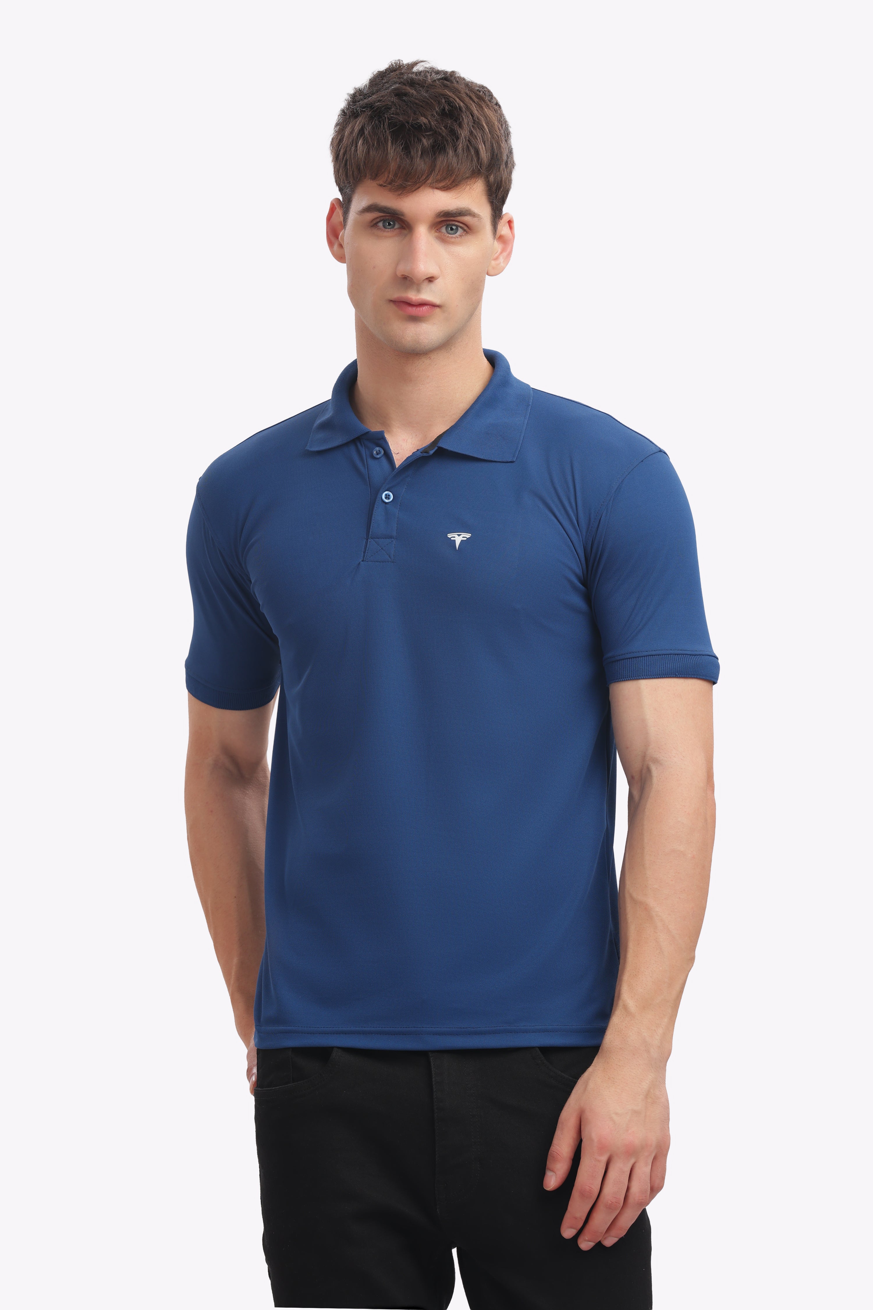 Men's Collar T-Shirt ( Royal Blue )