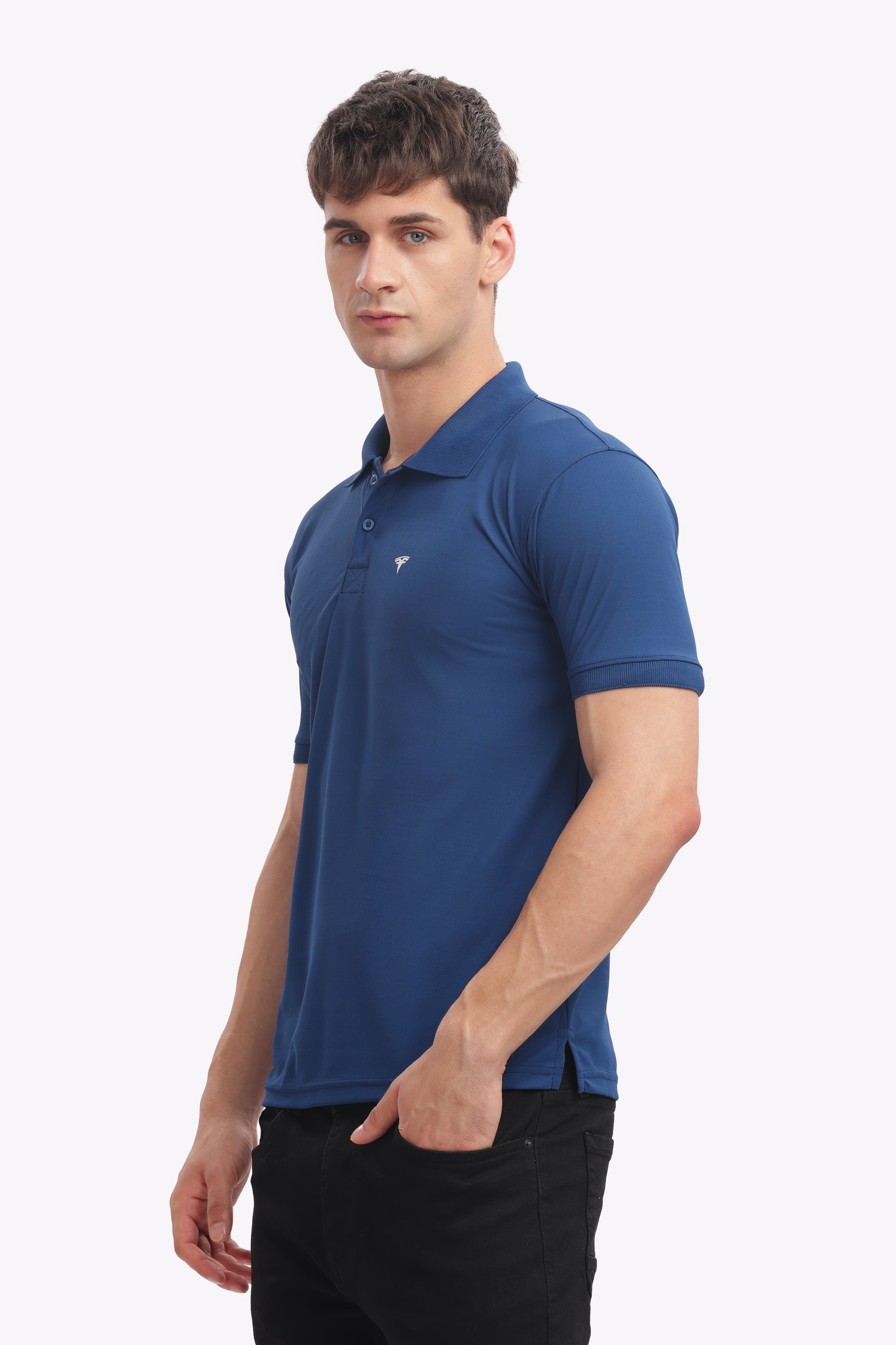 Men's Collar T-Shirt ( Royal Blue )