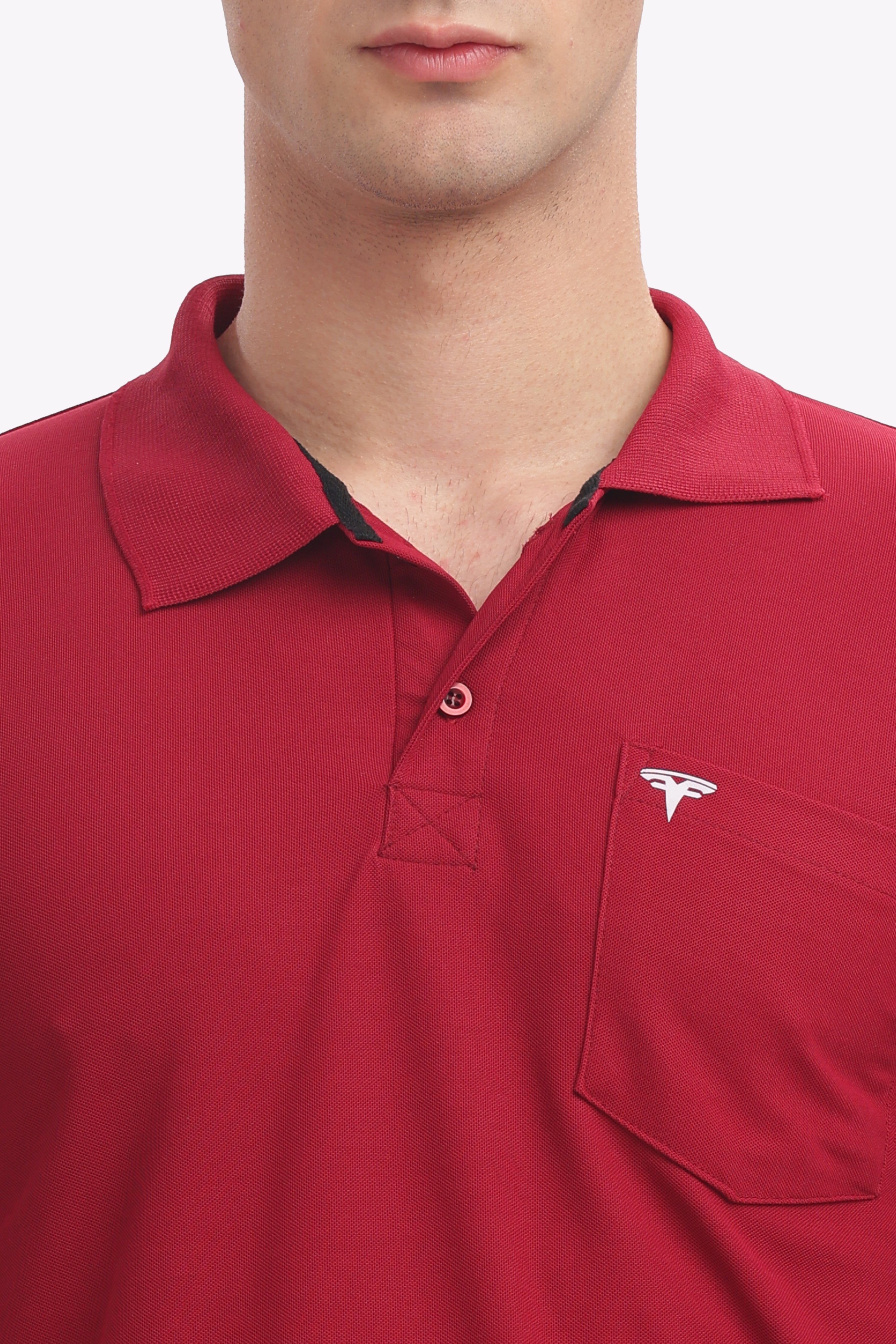 Men's Collar T-Shirt ( Maroon )