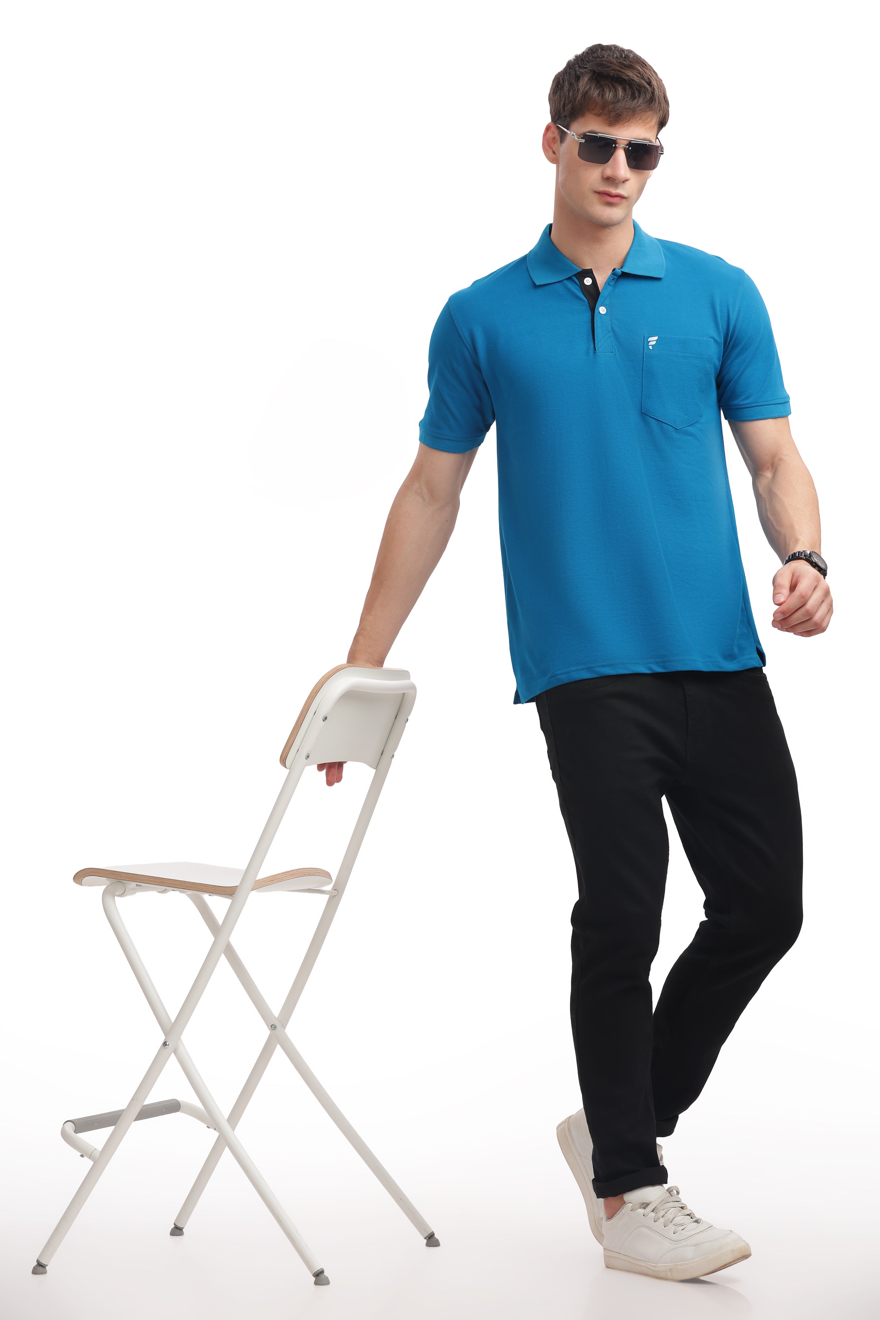 Men’s Cotton Polo T-Shirt – Ink Blue | Premium Soft Cotton