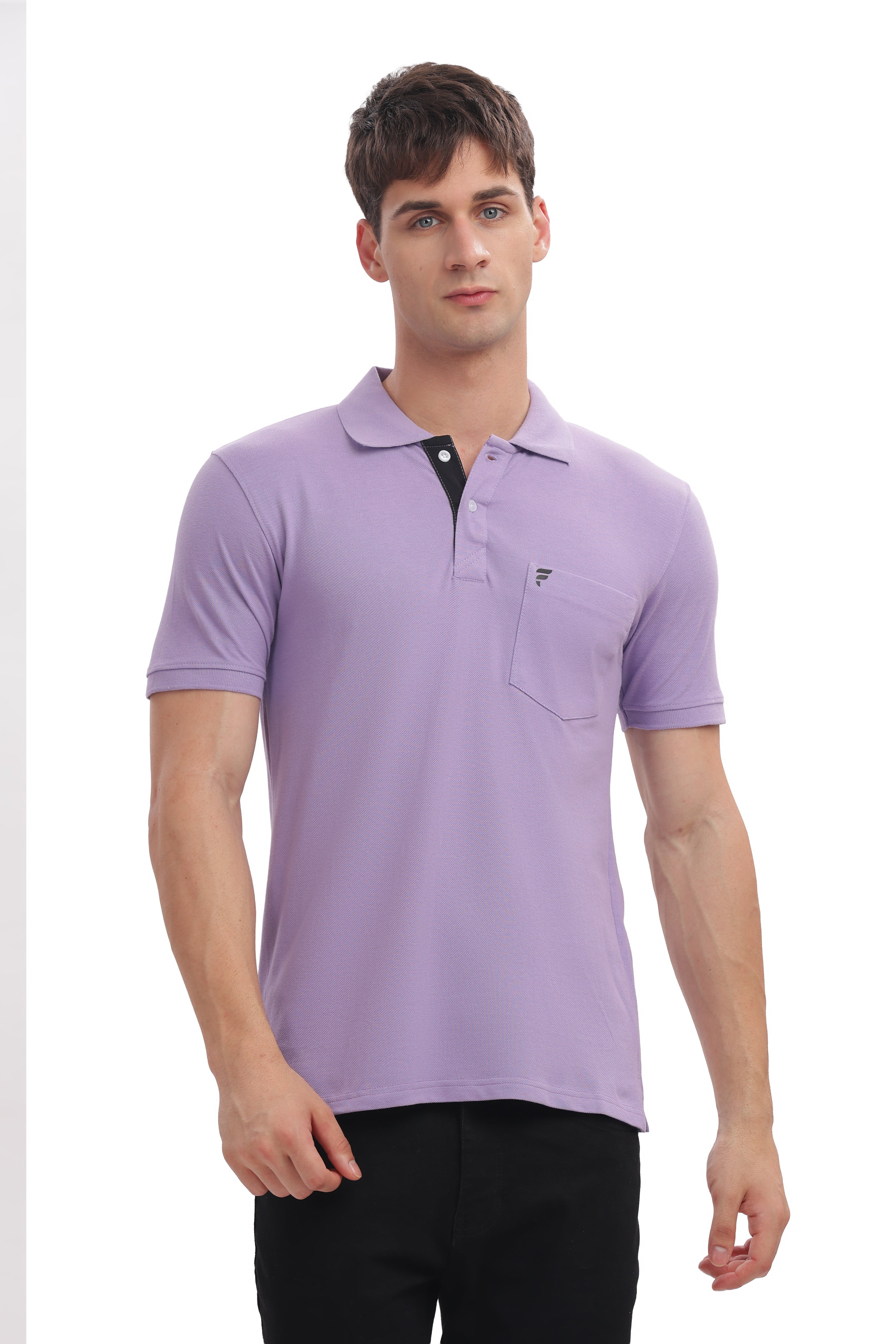 Men’s Premium Cotton Collared T-Shirt – Purple | Soft, Breathable, & Stylish