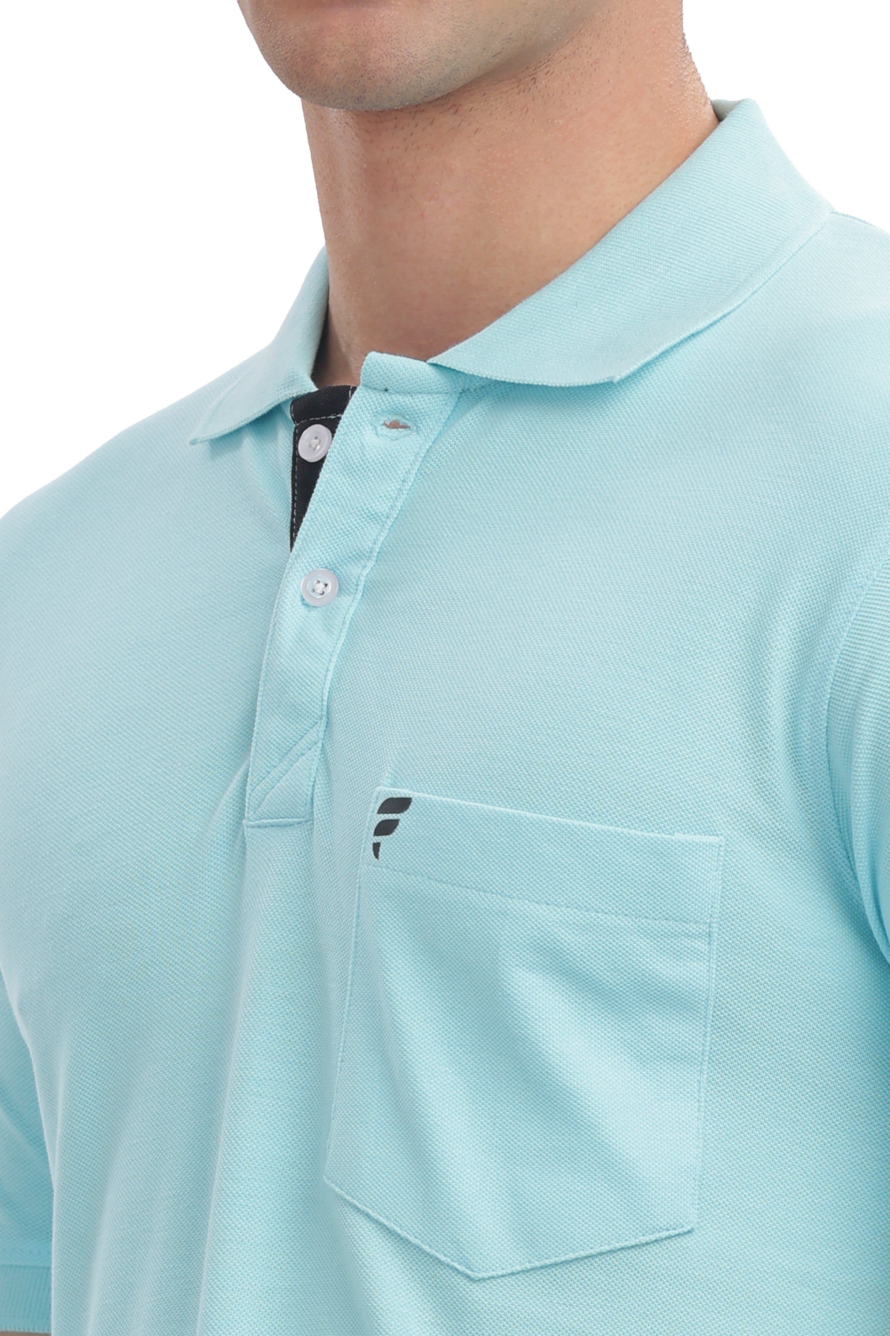 Men’s Sky Blue Cotton Collared T-Shirt | Cool Summer Wear