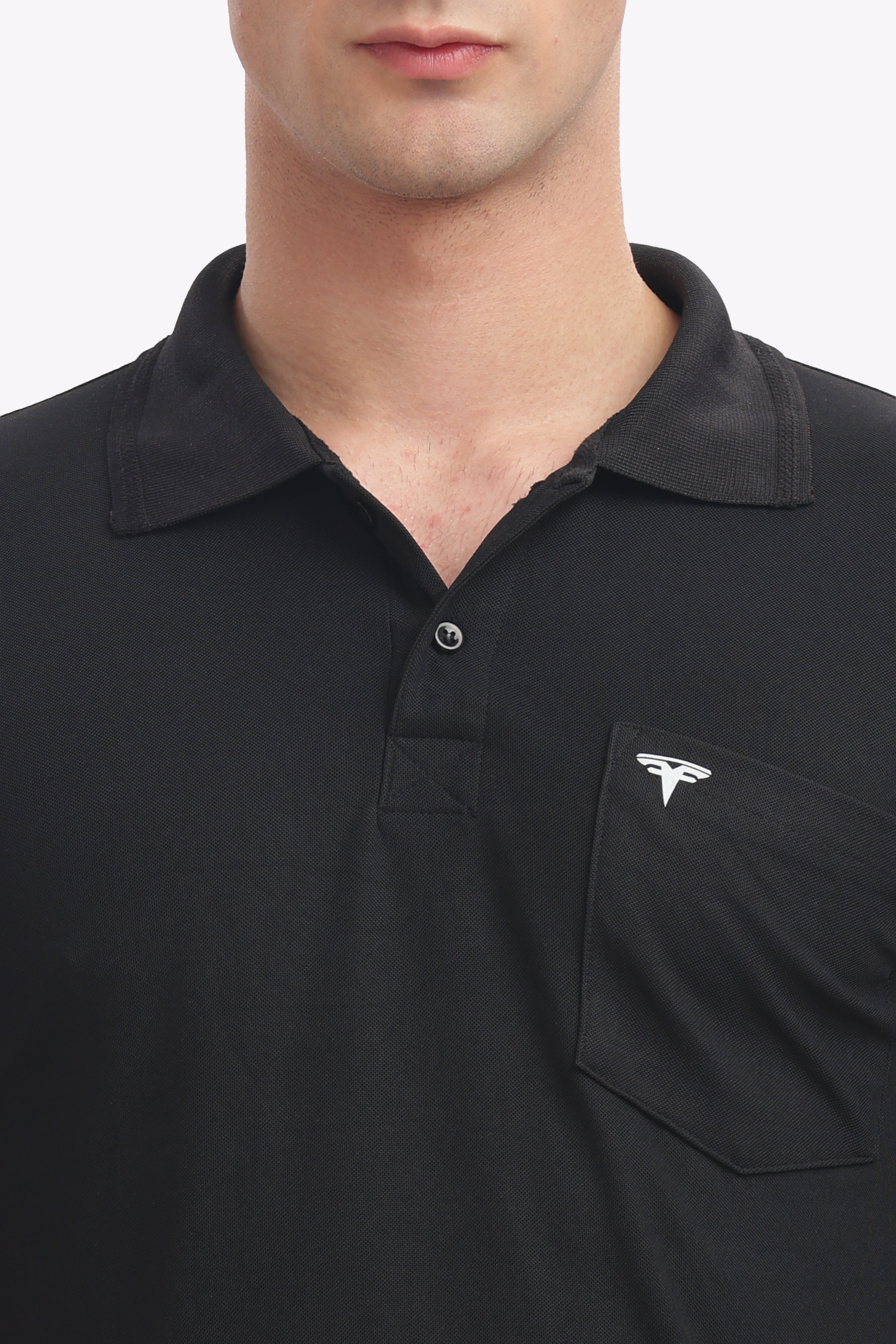 Men's Collar T-Shirt ( Black )