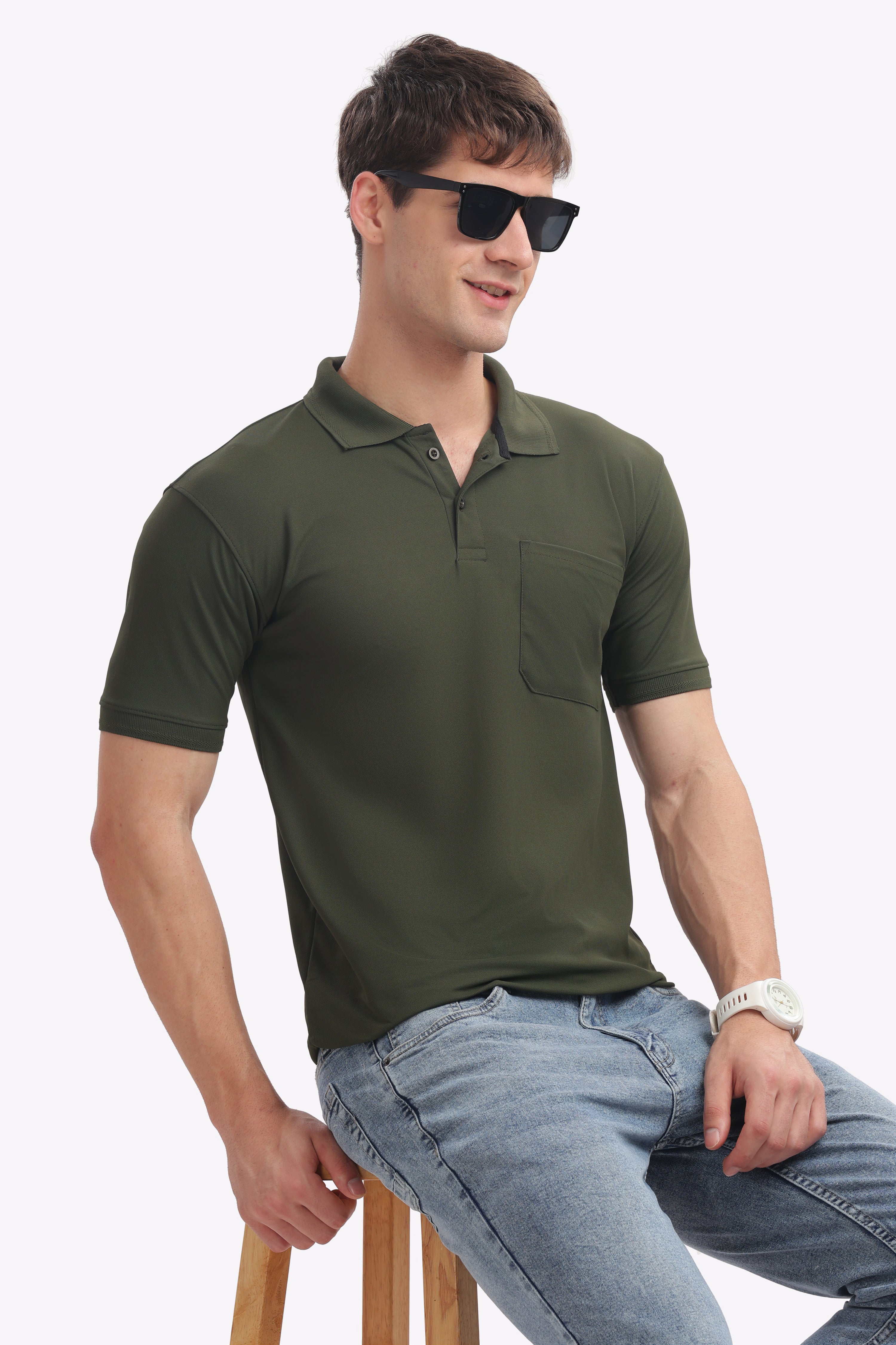 Men’s Cotton Collared Polo T-Shirt –  Green | Classic Fit, Everyday Comfort