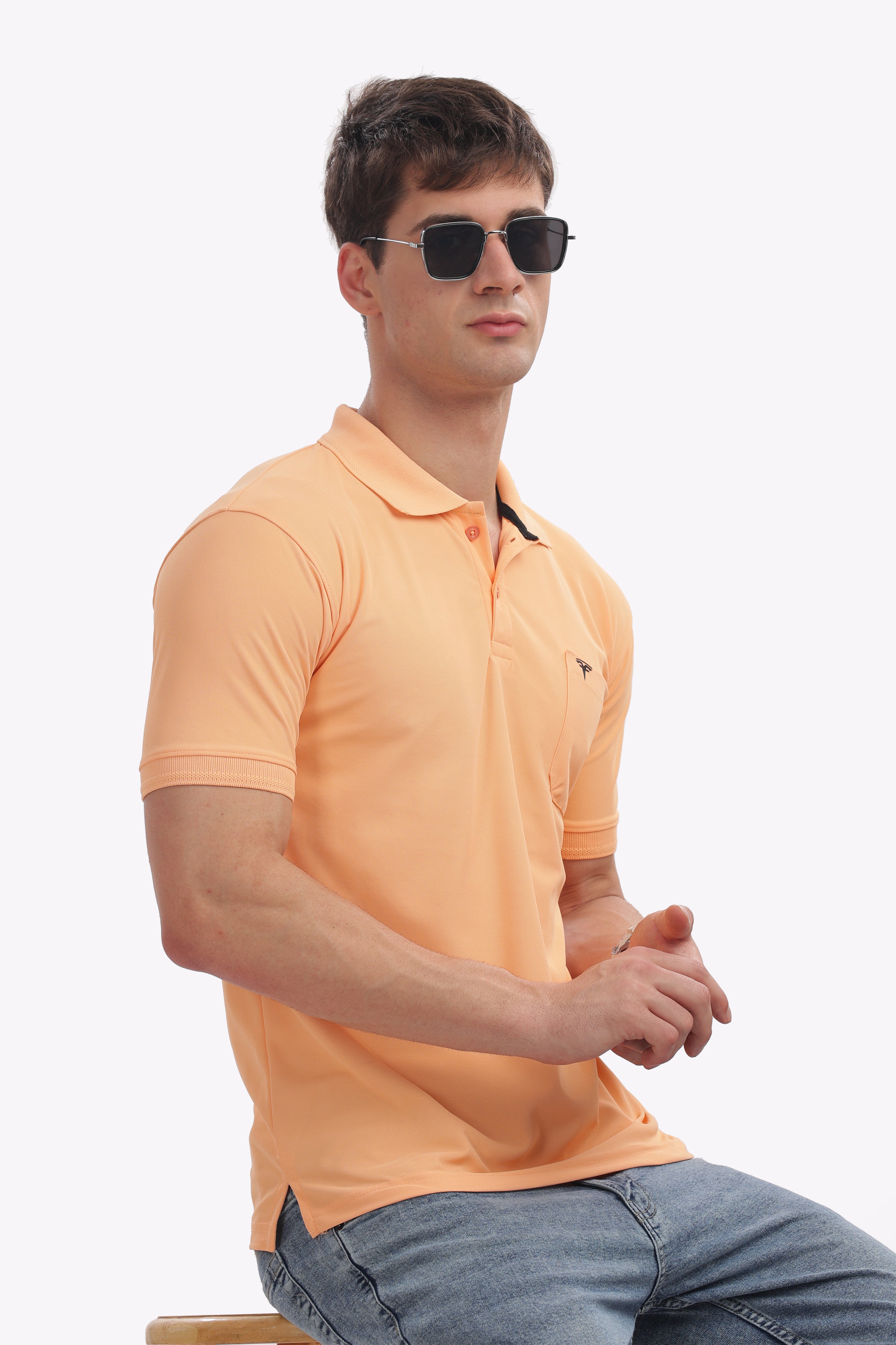 Collar T-Shirt – Light Orange