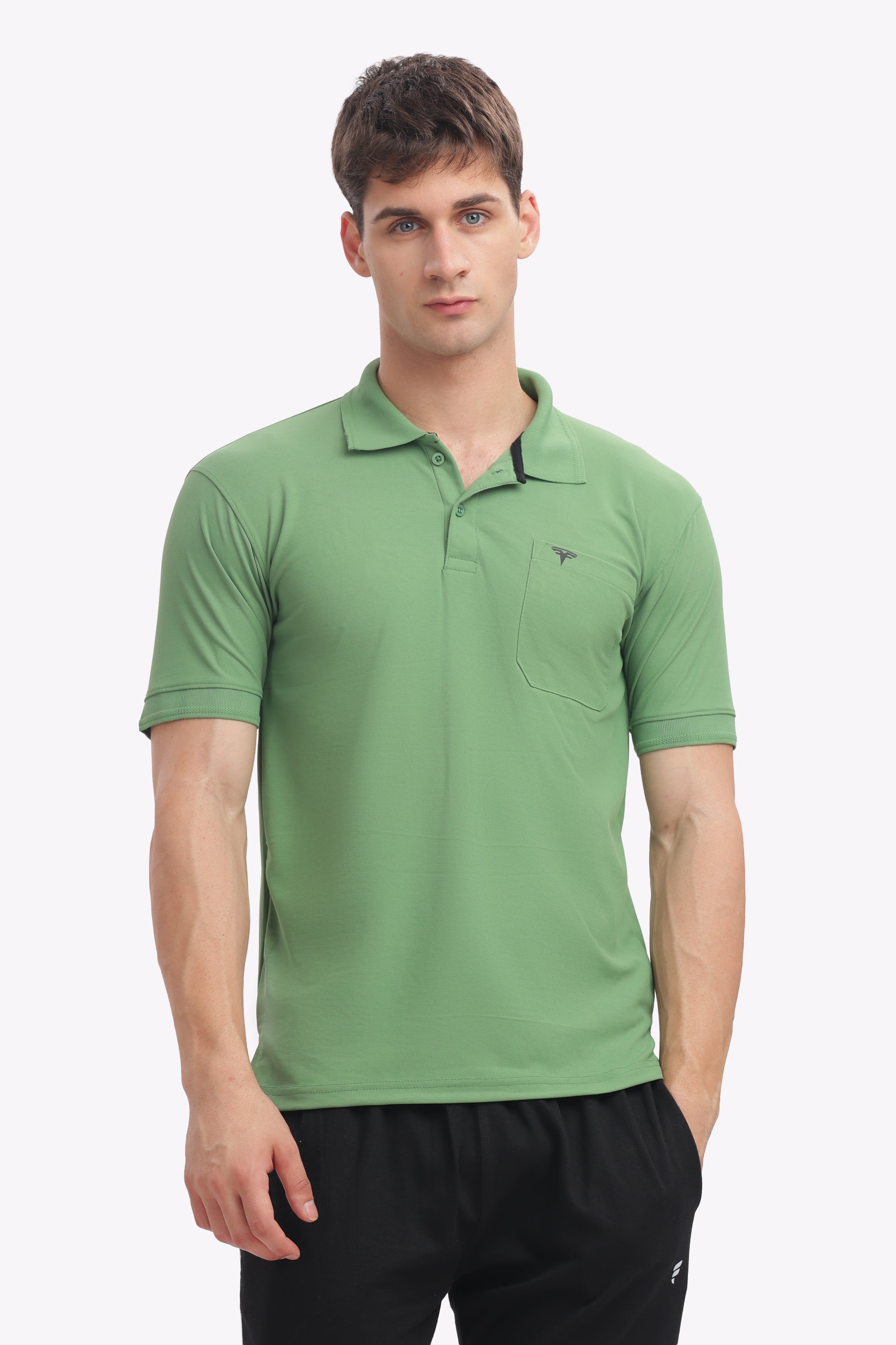 Men's Collar T-Shirt ( Cool Green )