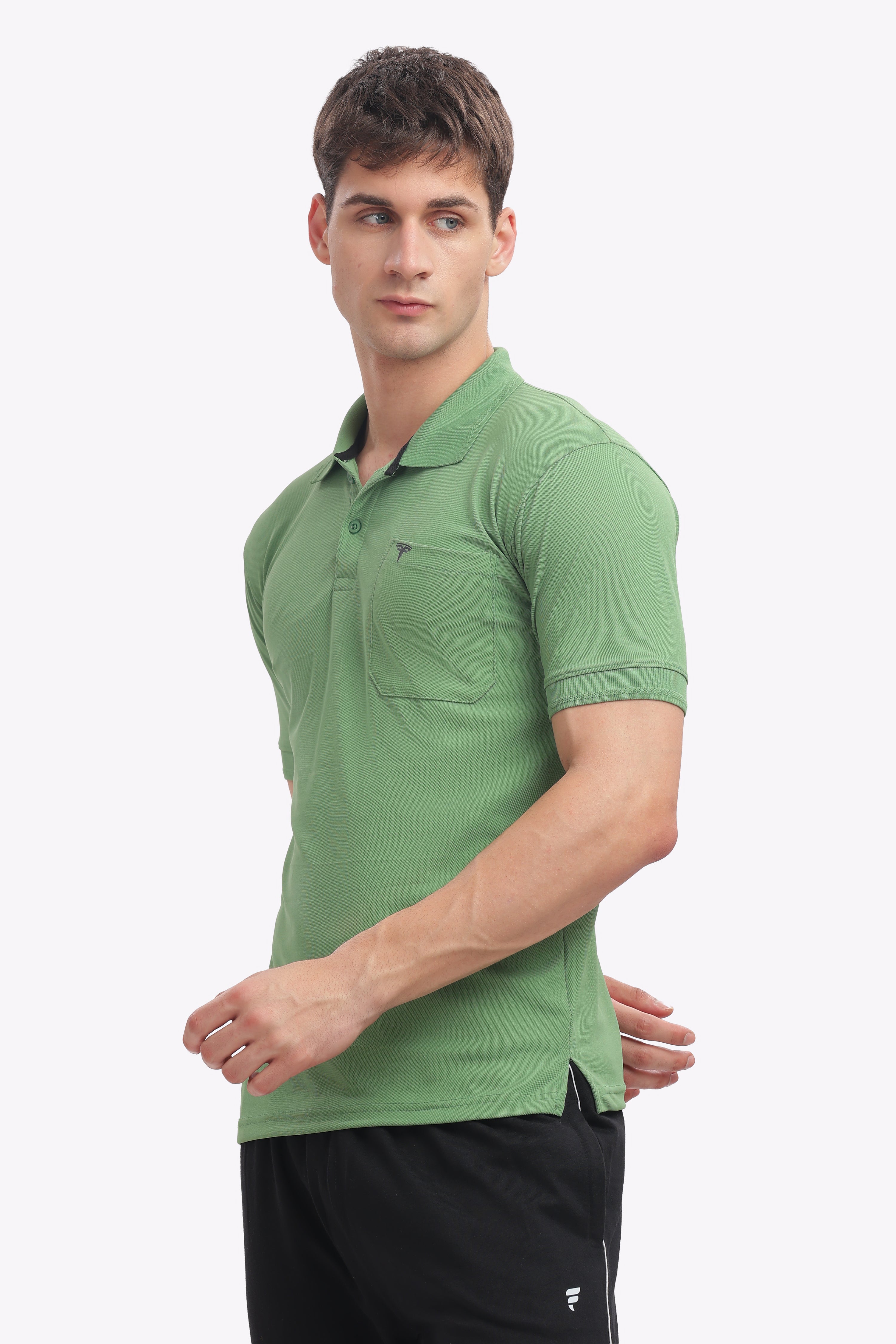 Men's Collar T-Shirt ( Cool Green )