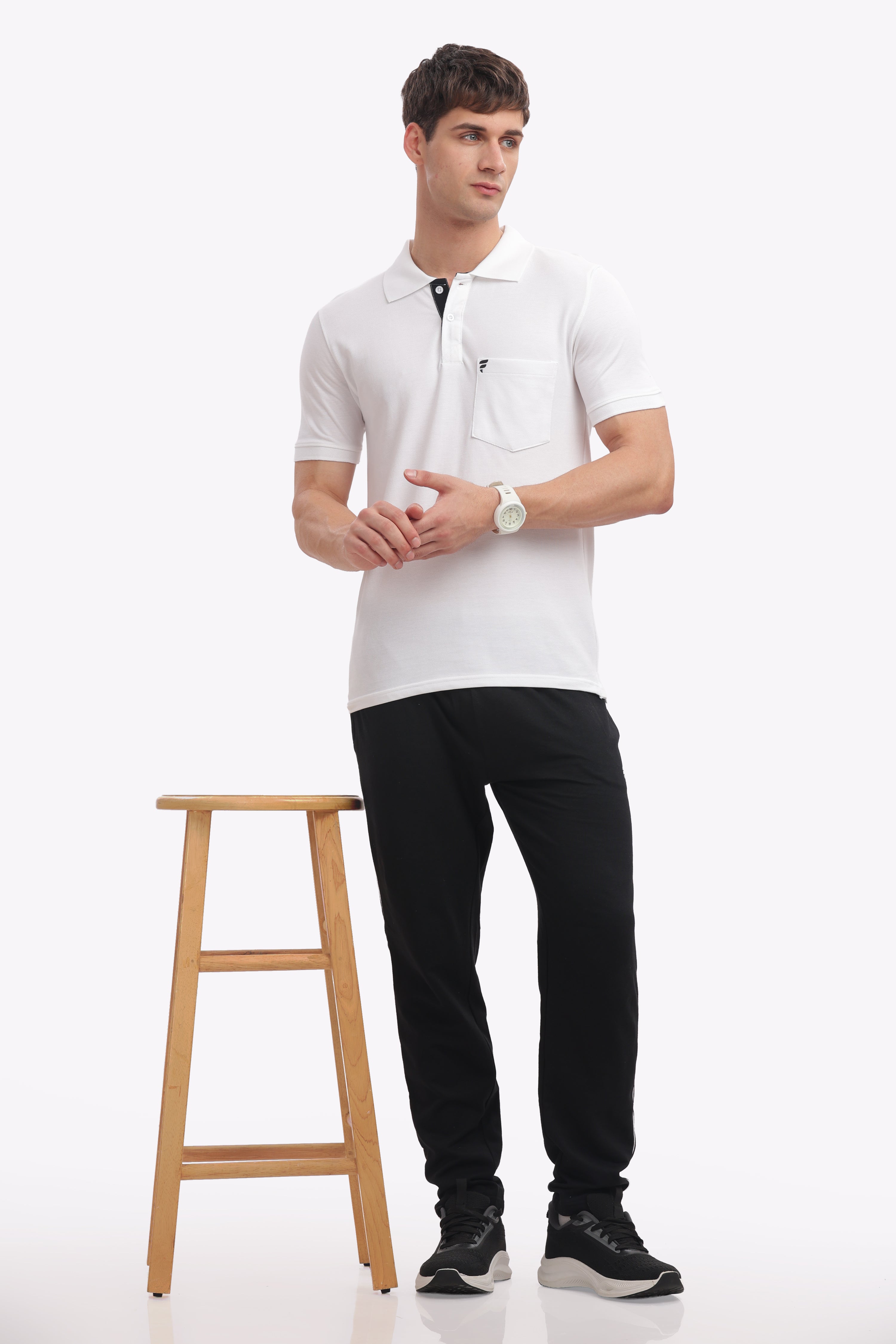 Men’s White Cotton Collared Polo | Classic Clean Look