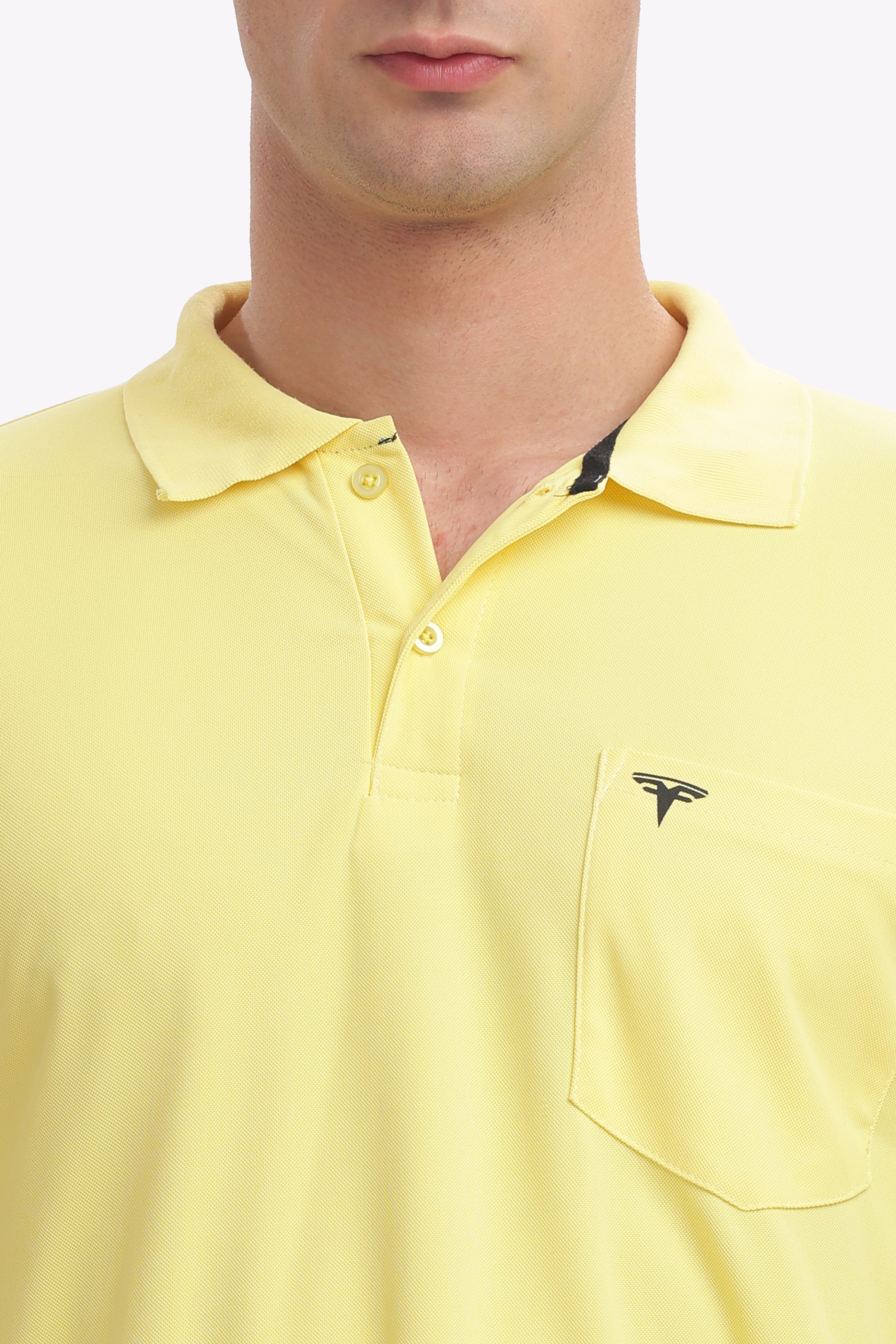 Men's Collar T-Shirt ( Lemon Yellow )