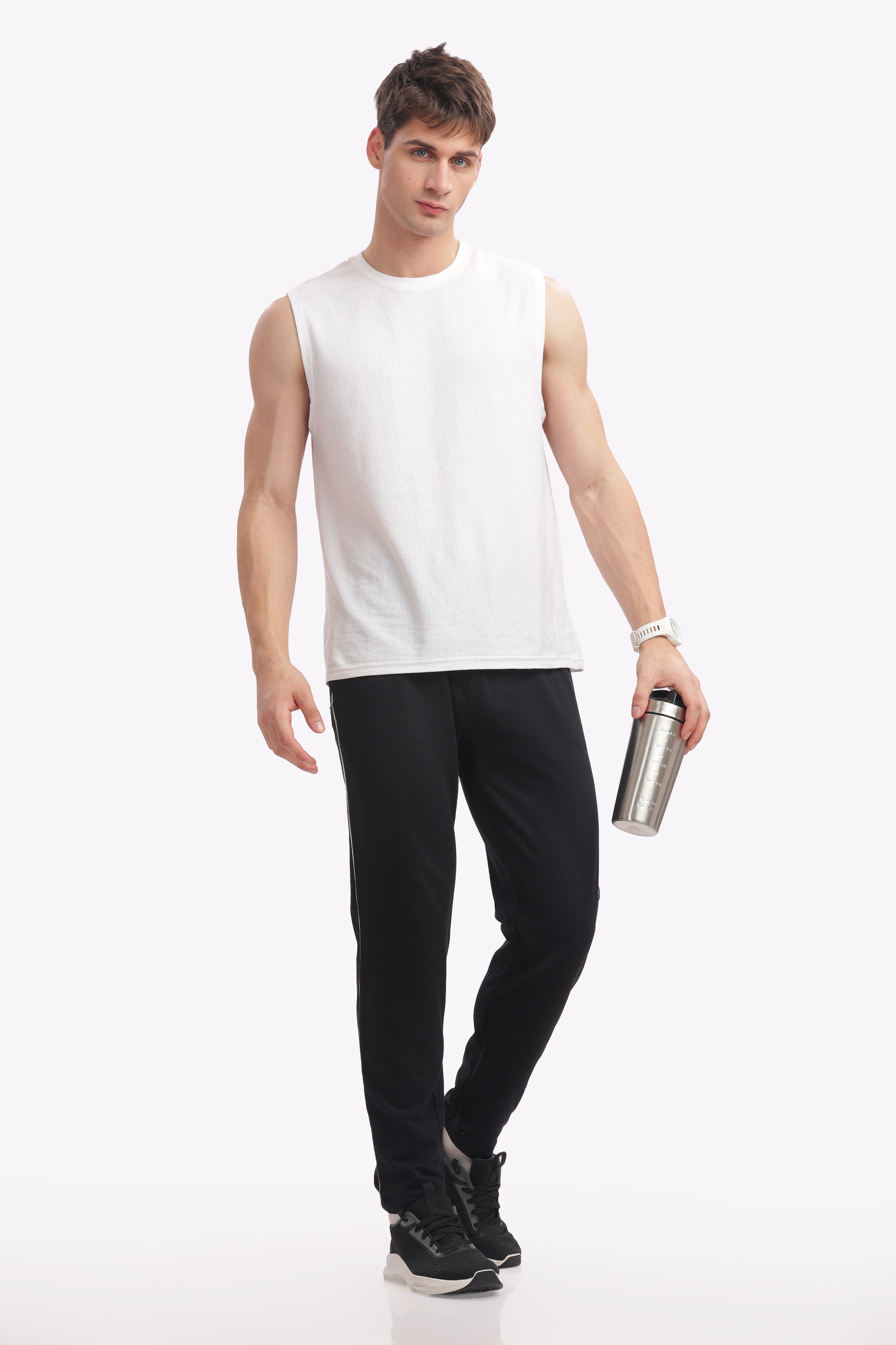 Men’s Cotton Track Pant – Black Melange | Trendy & Comfortable Joggers for All-Day Wear