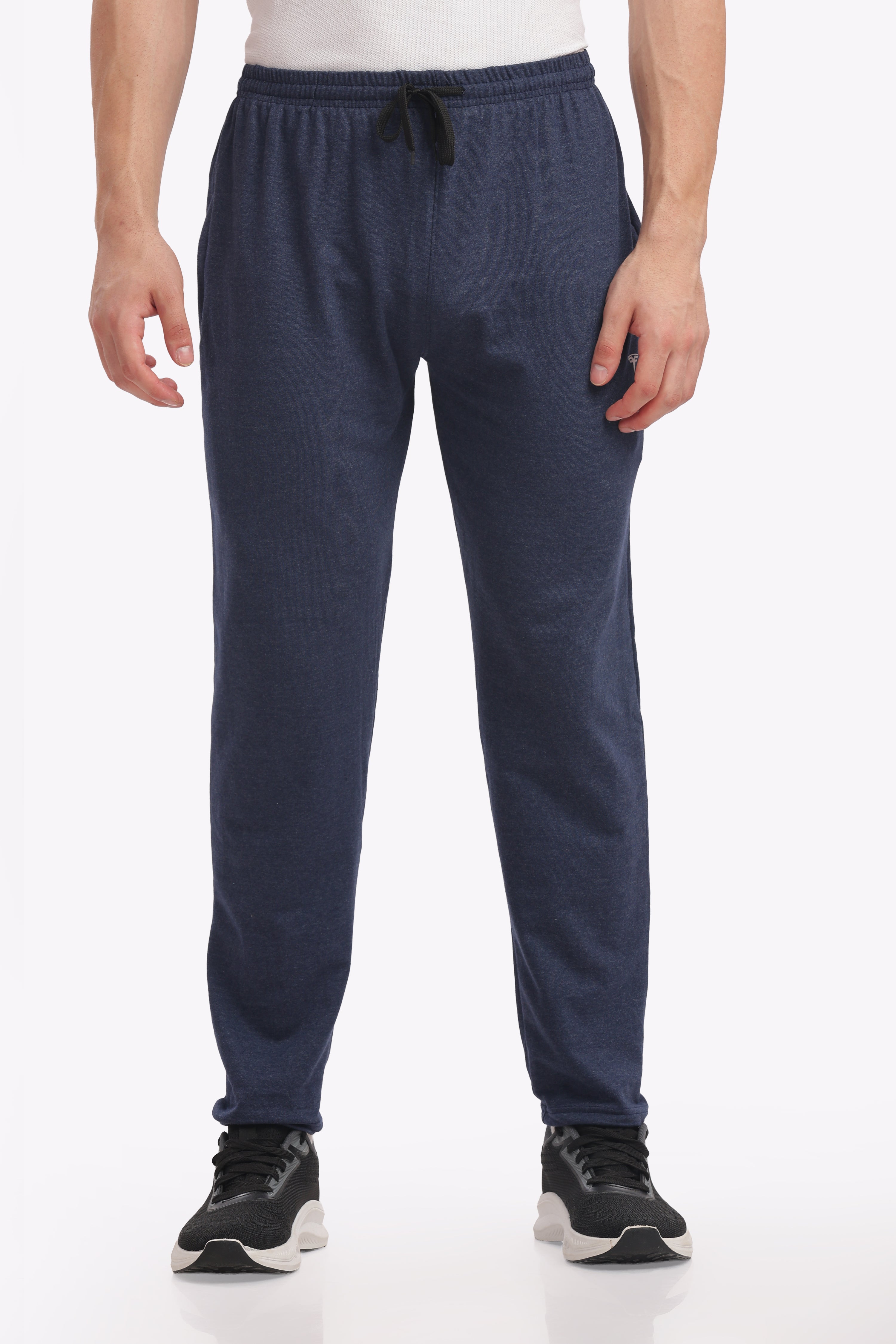 Trendy Fashion Cotton Track Pants – Navy Melange | Stylish Textured Navy | Comfort Fit | Extended Size Collection