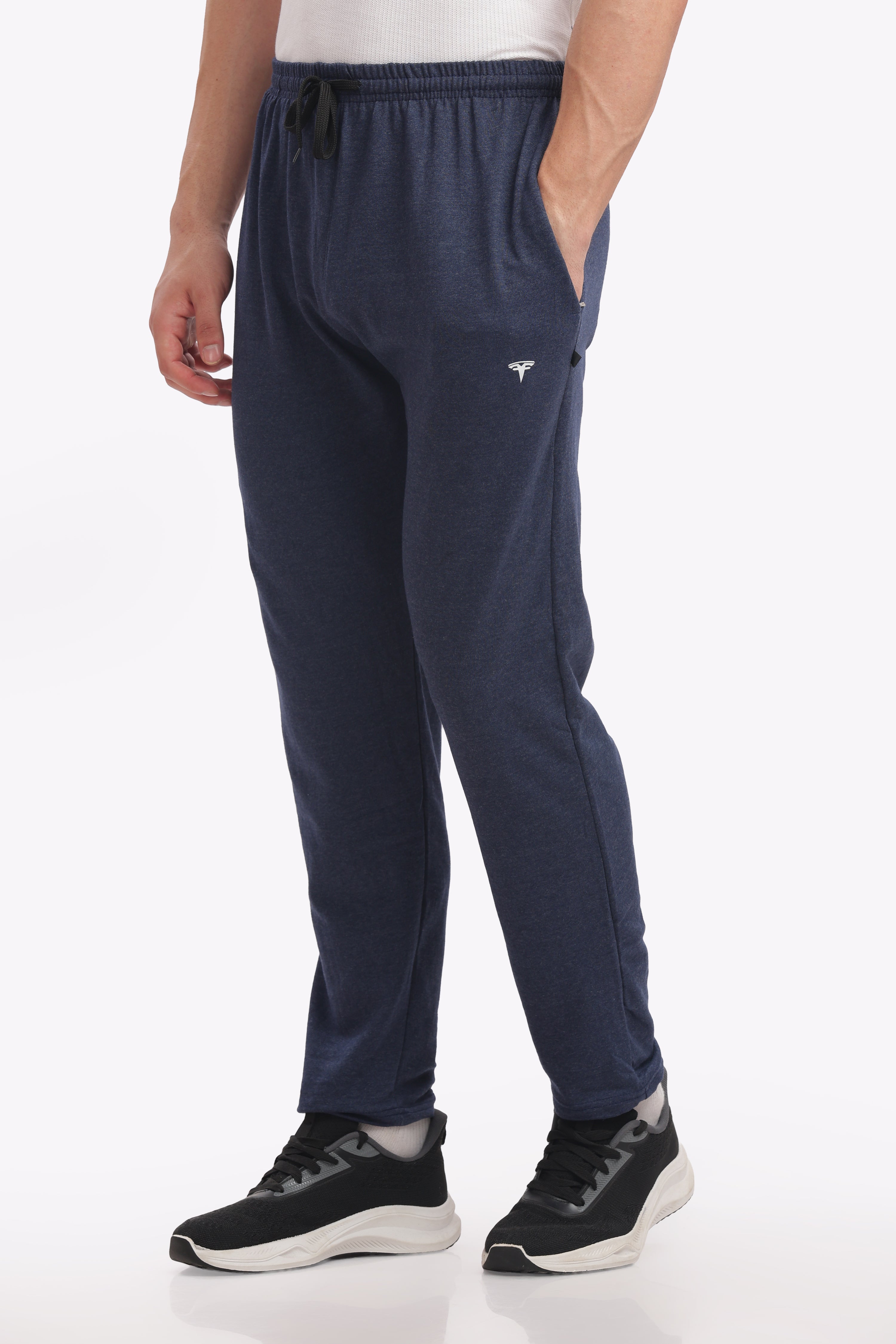Trendy Fashion Cotton Track Pants – Navy Melange | Stylish Textured Navy | Comfort Fit | Extended Size Collection
