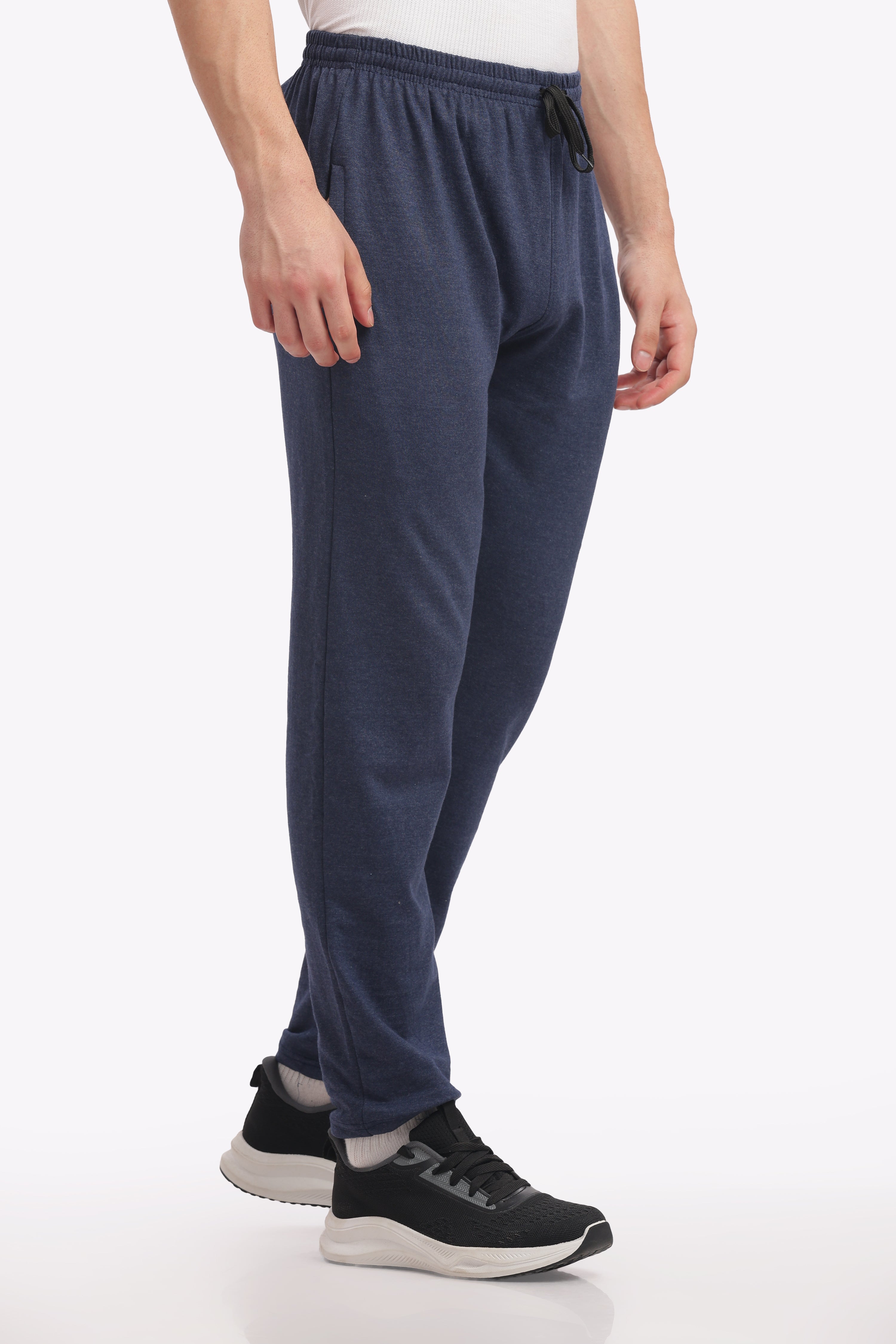Trendy Fashion Cotton Track Pants – Navy Melange | Stylish Textured Navy | Comfort Fit | Extended Size Collection