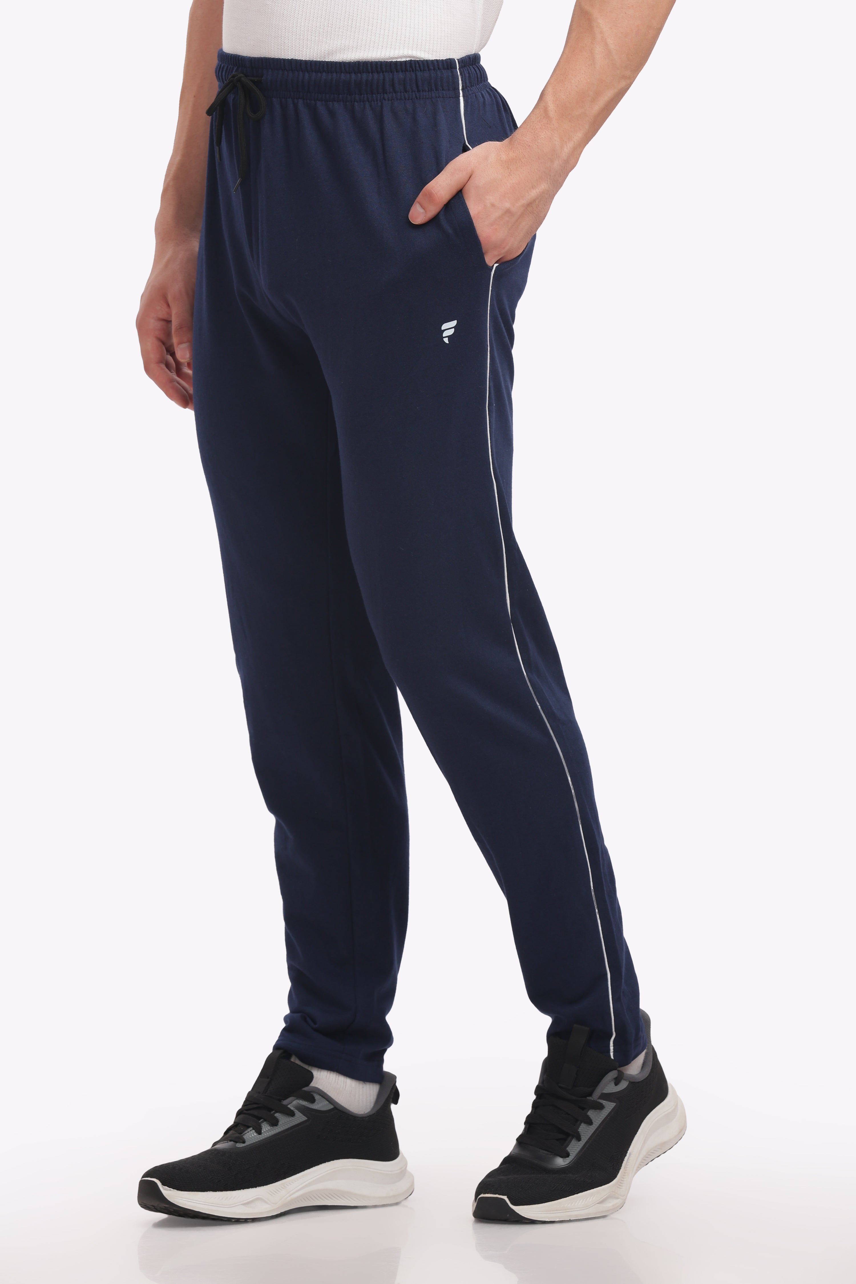 Men’s Plus-Size Cotton Track Pant – Navy | Soft, Stretchable & Comfortable
