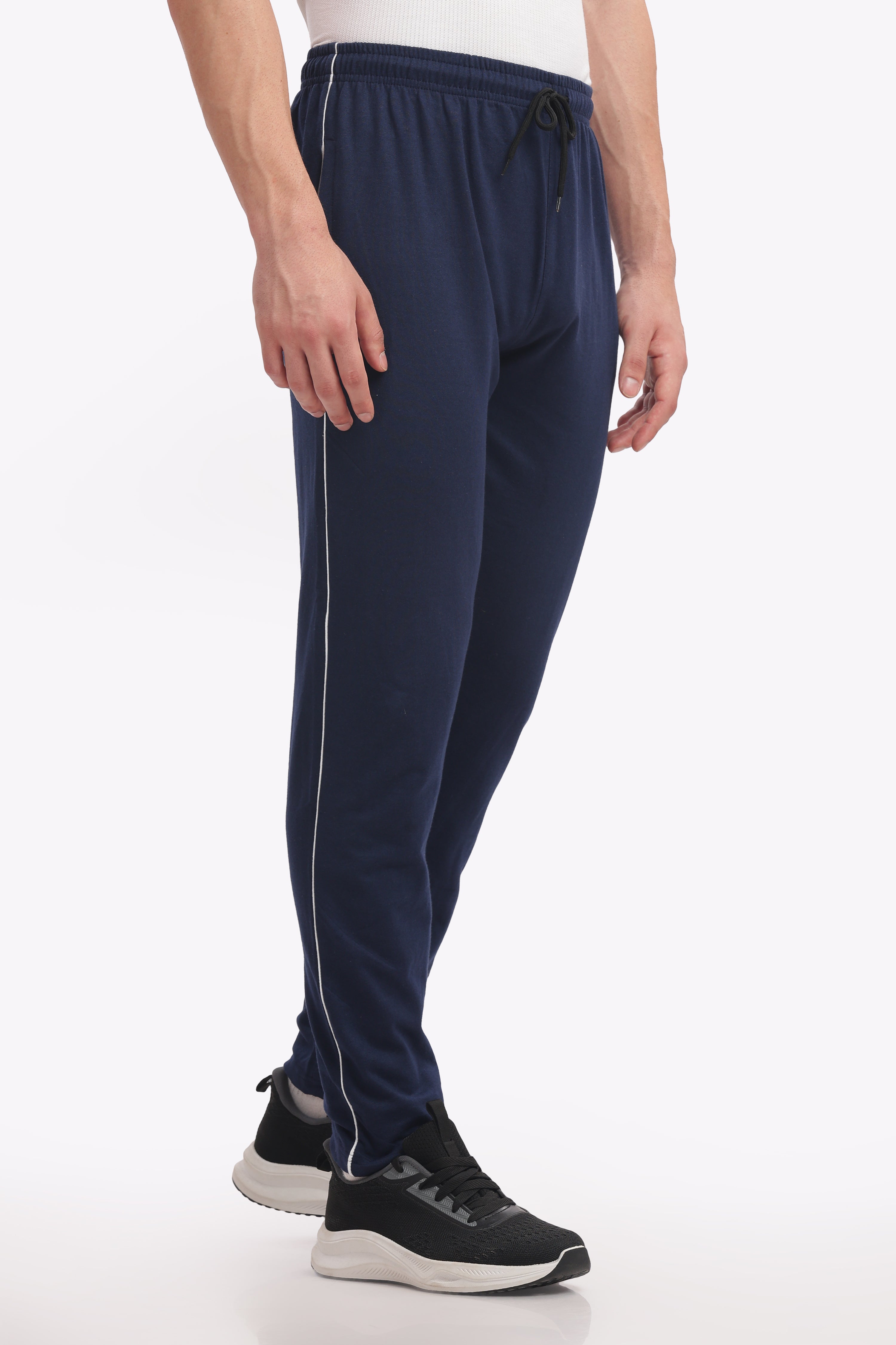 Men’s Cotton Track Pant – Navy Melange | Premium Comfort Joggers for Gym & Lounge