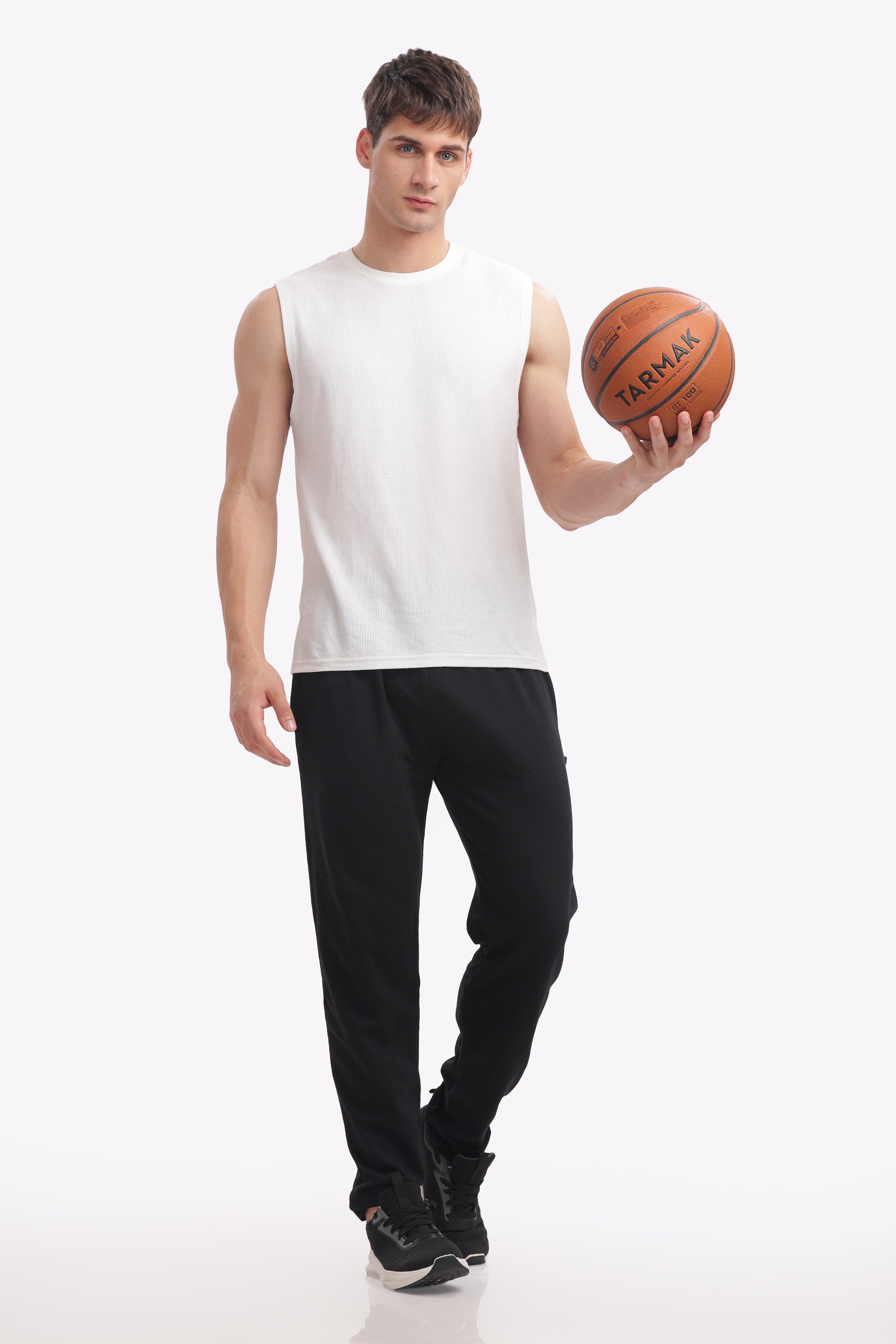 Men’s Plus-Size Cotton Track Pant – Black | Everyday Comfort Joggers for Gym & Casual Wear