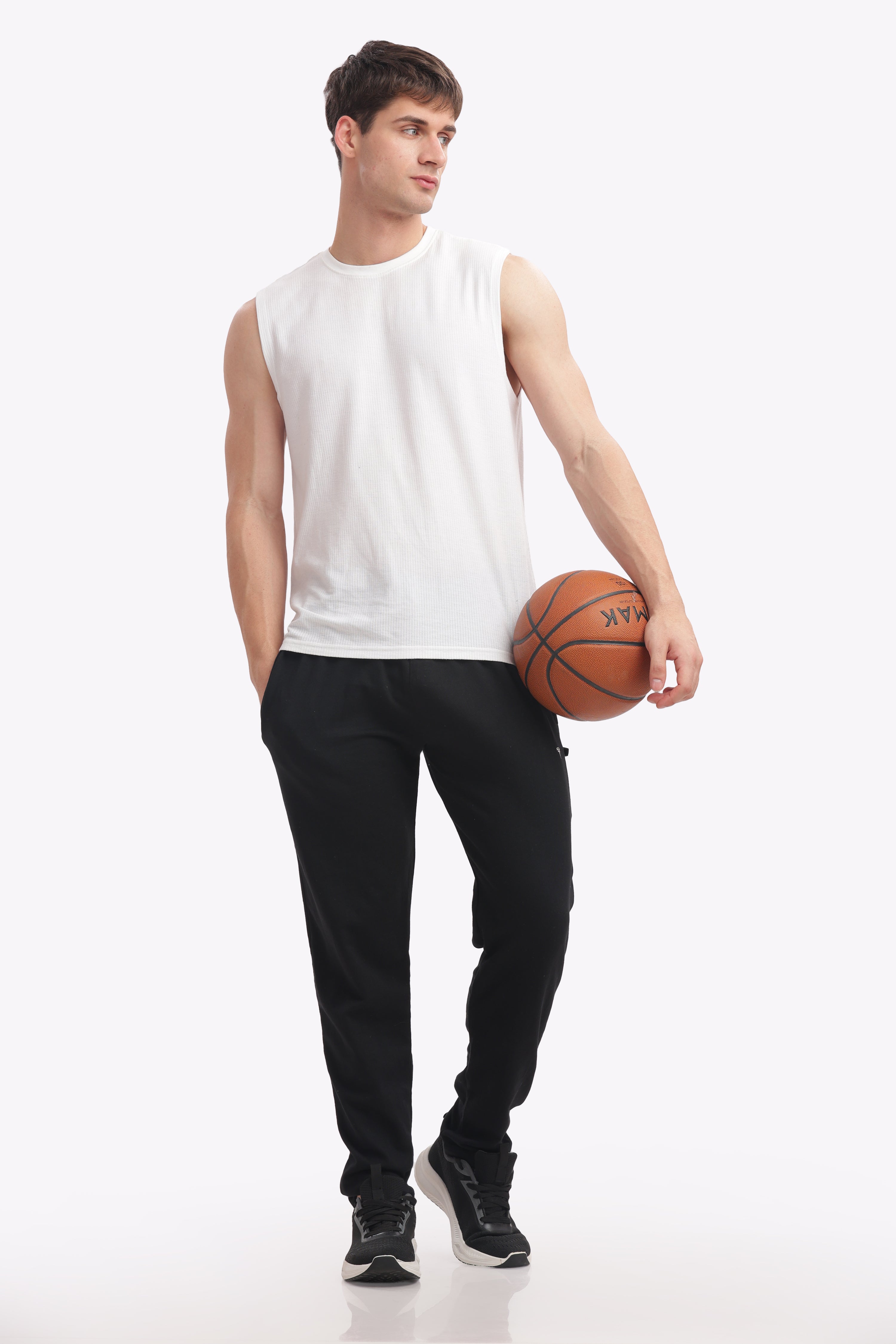 Men’s Plus-Size Cotton Track Pant – Black Melange | Trendy & Durable Joggers for Sports & Everyday Use