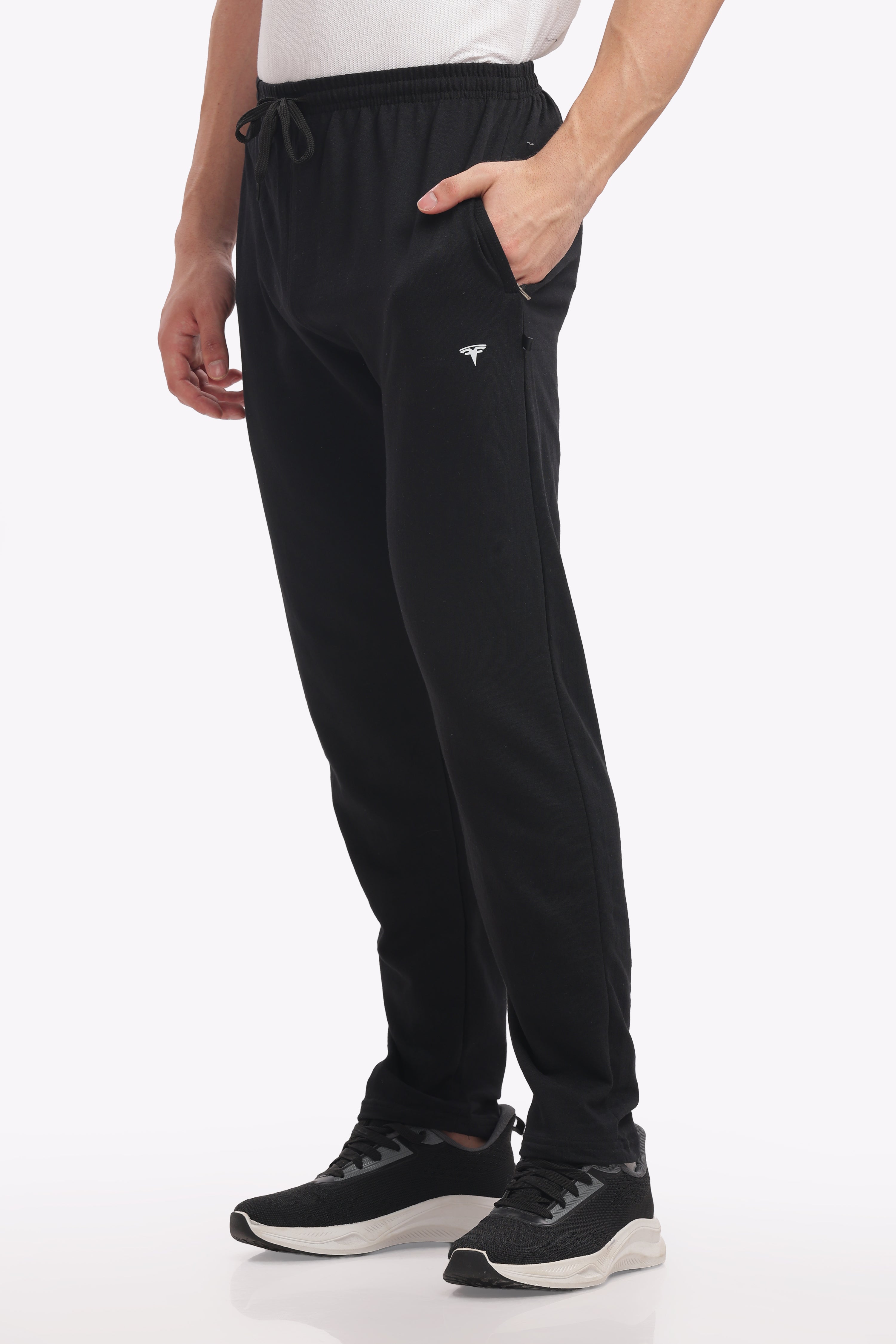 Men’s Plus-Size Cotton Track Pant – Black Melange | Trendy & Durable Joggers for Sports & Everyday Use