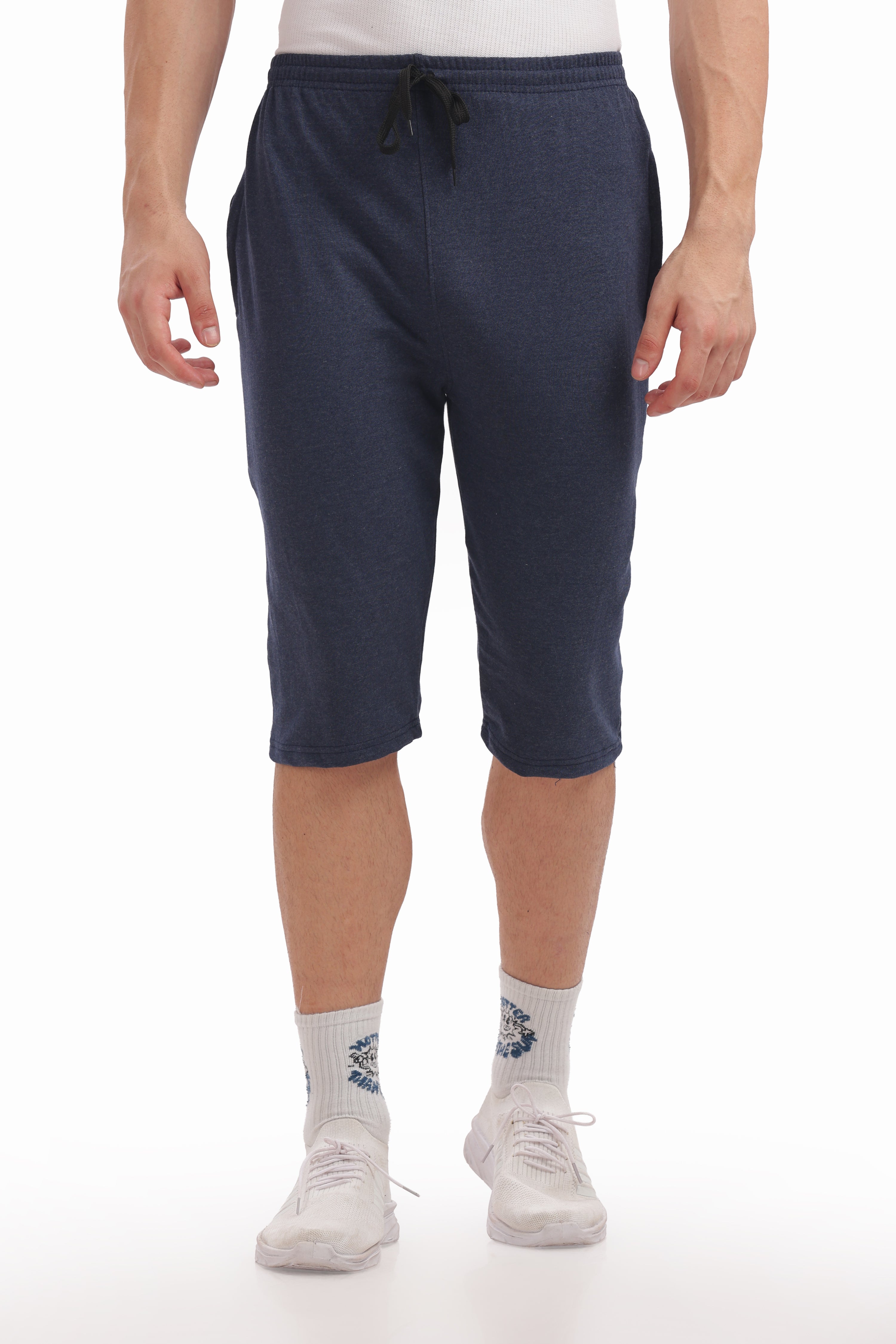 Men’s Cotton 3/4th Shorts – Black Melange | Smart Athleisure Shorts