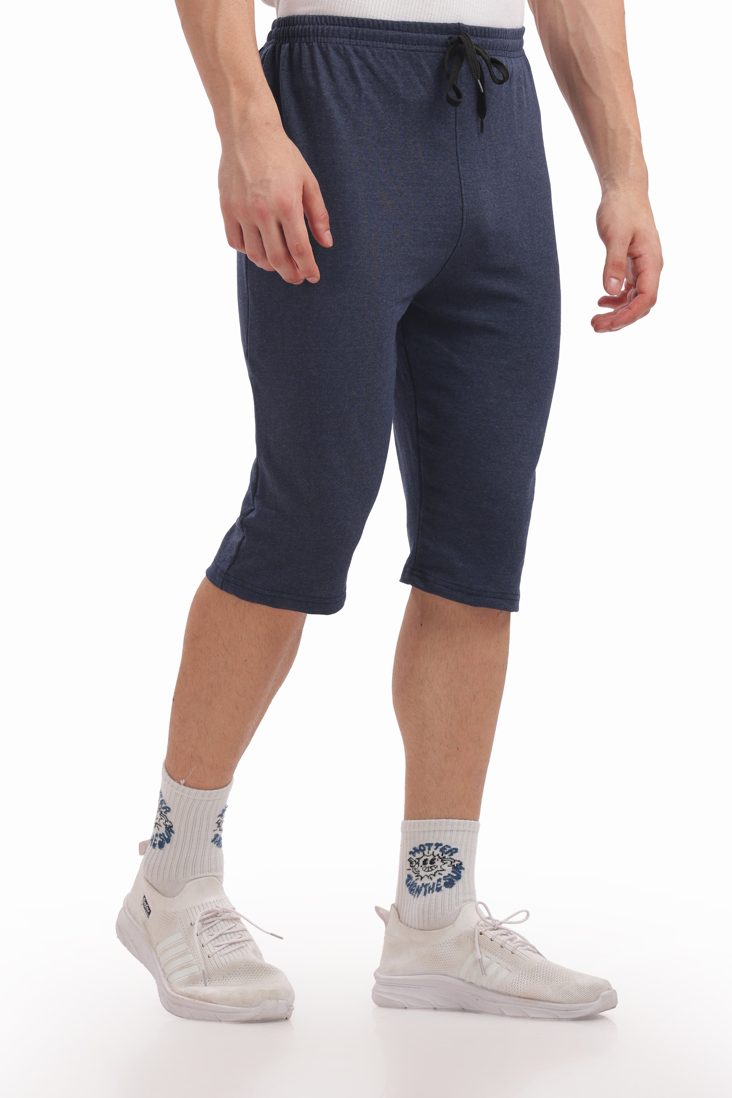 Men’s Cotton 3/4th Shorts – Black Melange | Smart Athleisure Shorts
