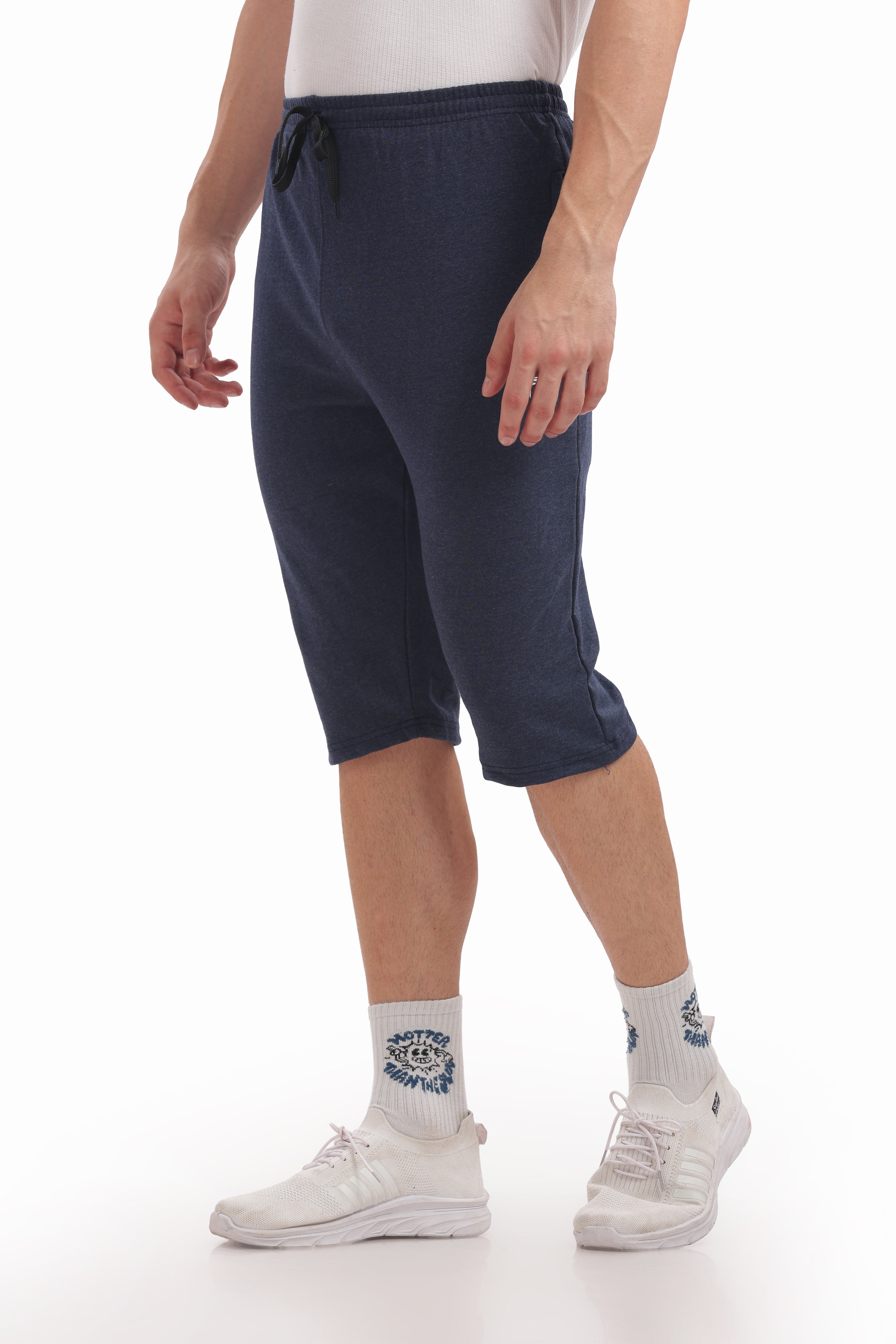 Men’s Cotton 3/4th Shorts – Black Melange | Smart Athleisure Shorts