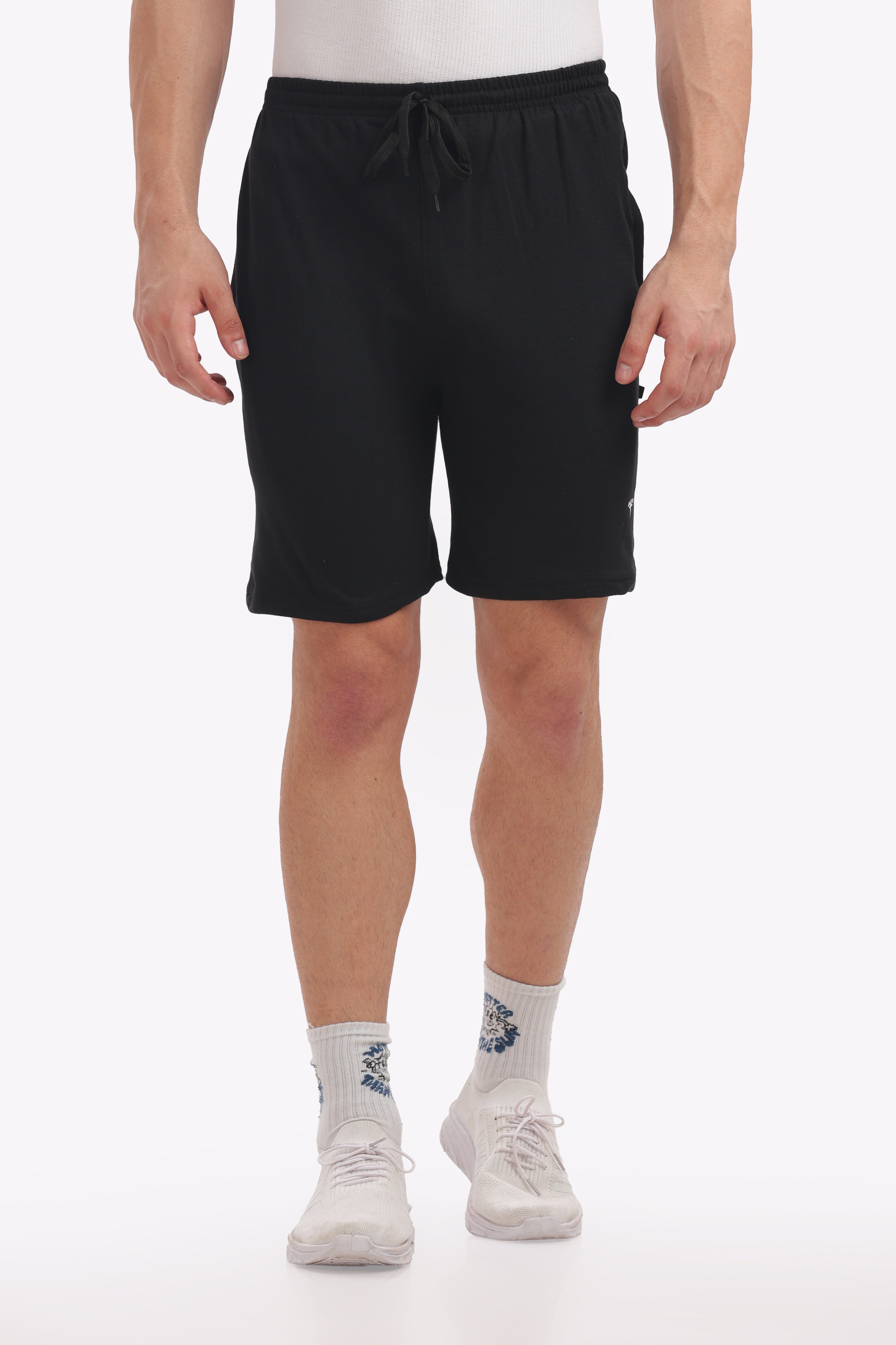 Men’s Premium Black Cotton Shorts – Plus Size (46, 48, 50) | Everyday Essential with All-Day Comfort