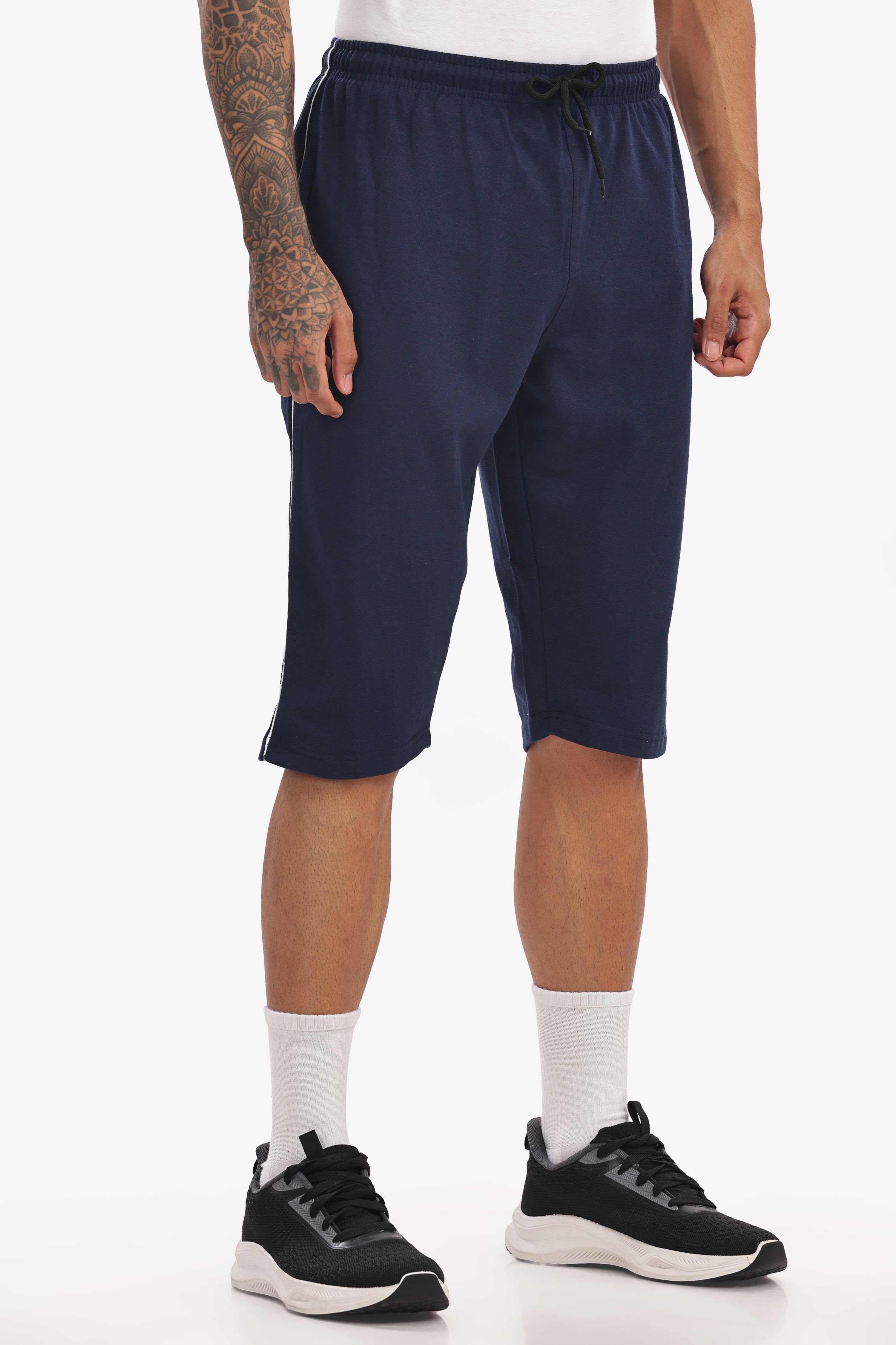 Cotton 3/4 Shorts - Black