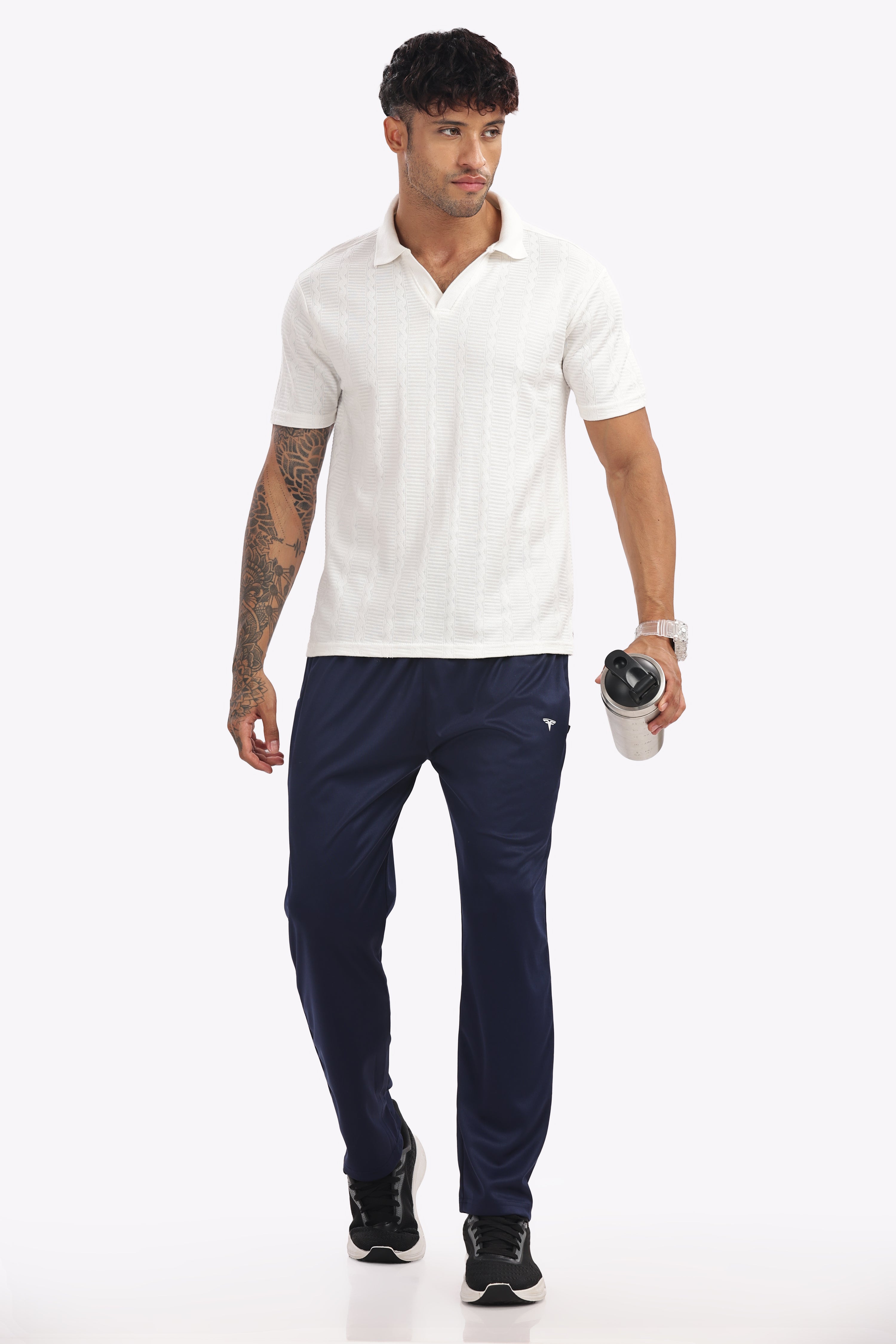 Men’s Cotton Track Pants – Navy | Regular Fit | 200 GSM Soft & Breathable Fabric