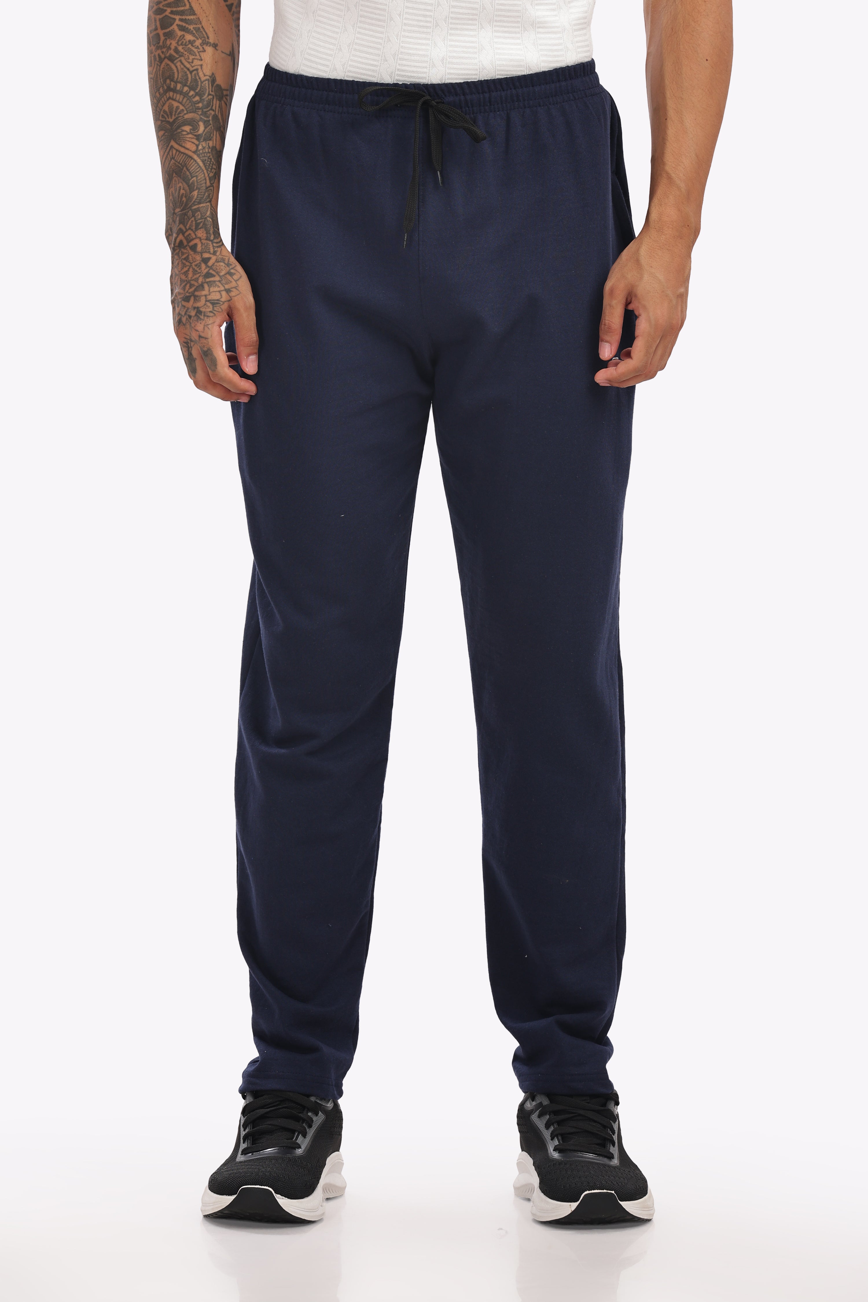 Trendy Fashion Premium Cotton Track Pants – Navy | Soft & Stretchable Joggers for Gym, Sports & Everyday Comfort