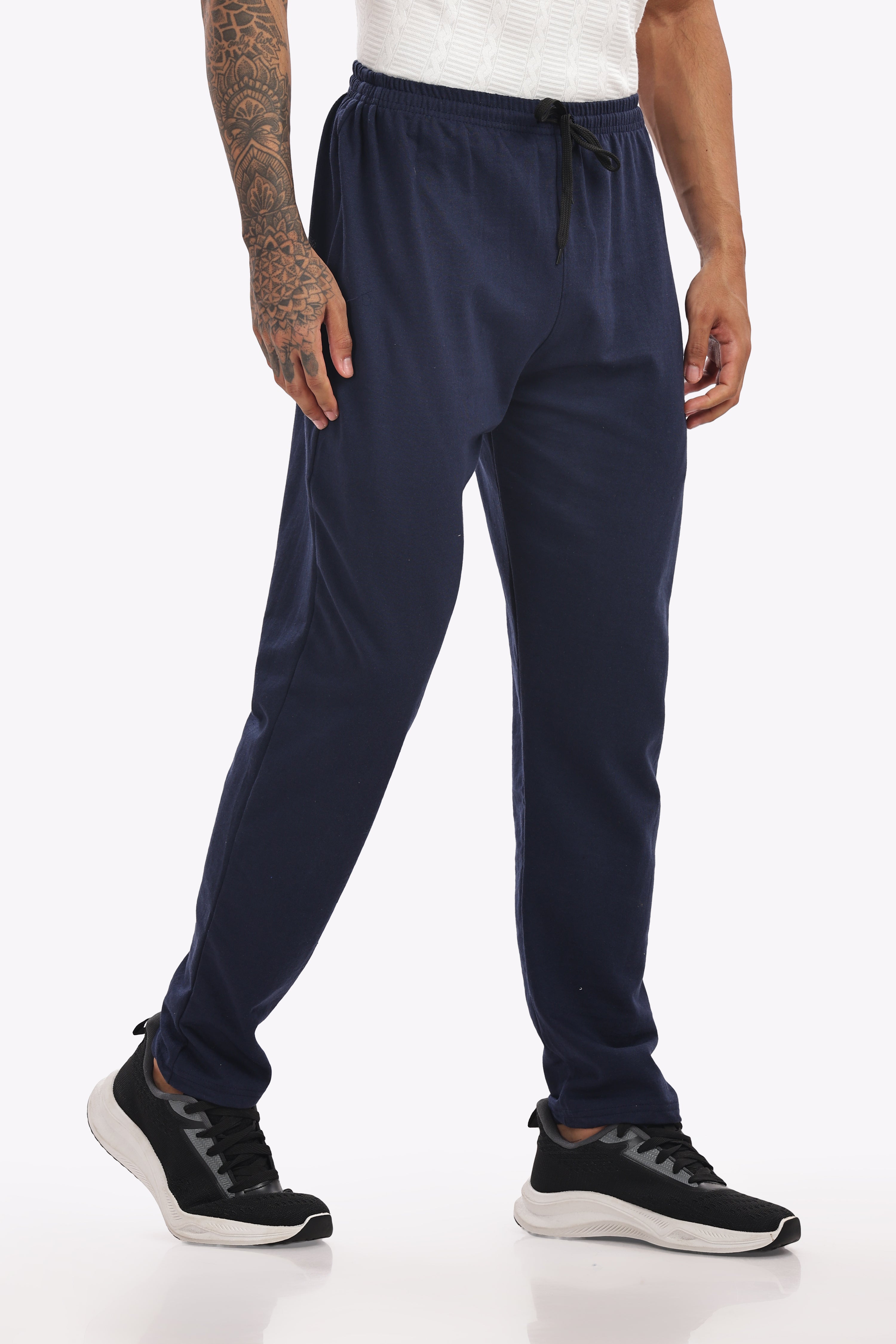Trendy Fashion Premium Cotton Track Pants – Navy | Soft & Stretchable Joggers for Gym, Sports & Everyday Comfort