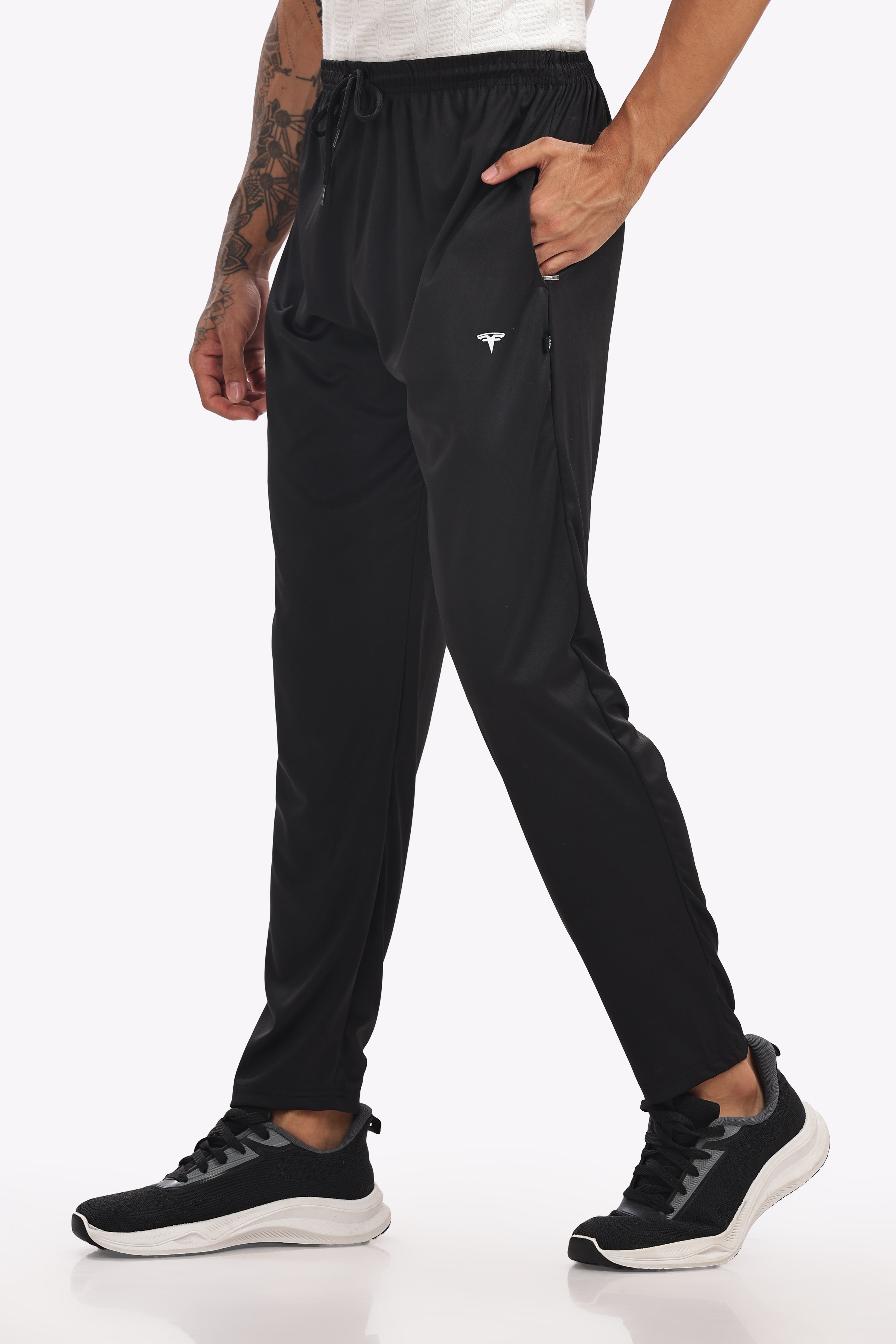 Men’s Cotton Track Pants – Black | Comfortable 200 GSM Fabric | Regular Fit Joggers