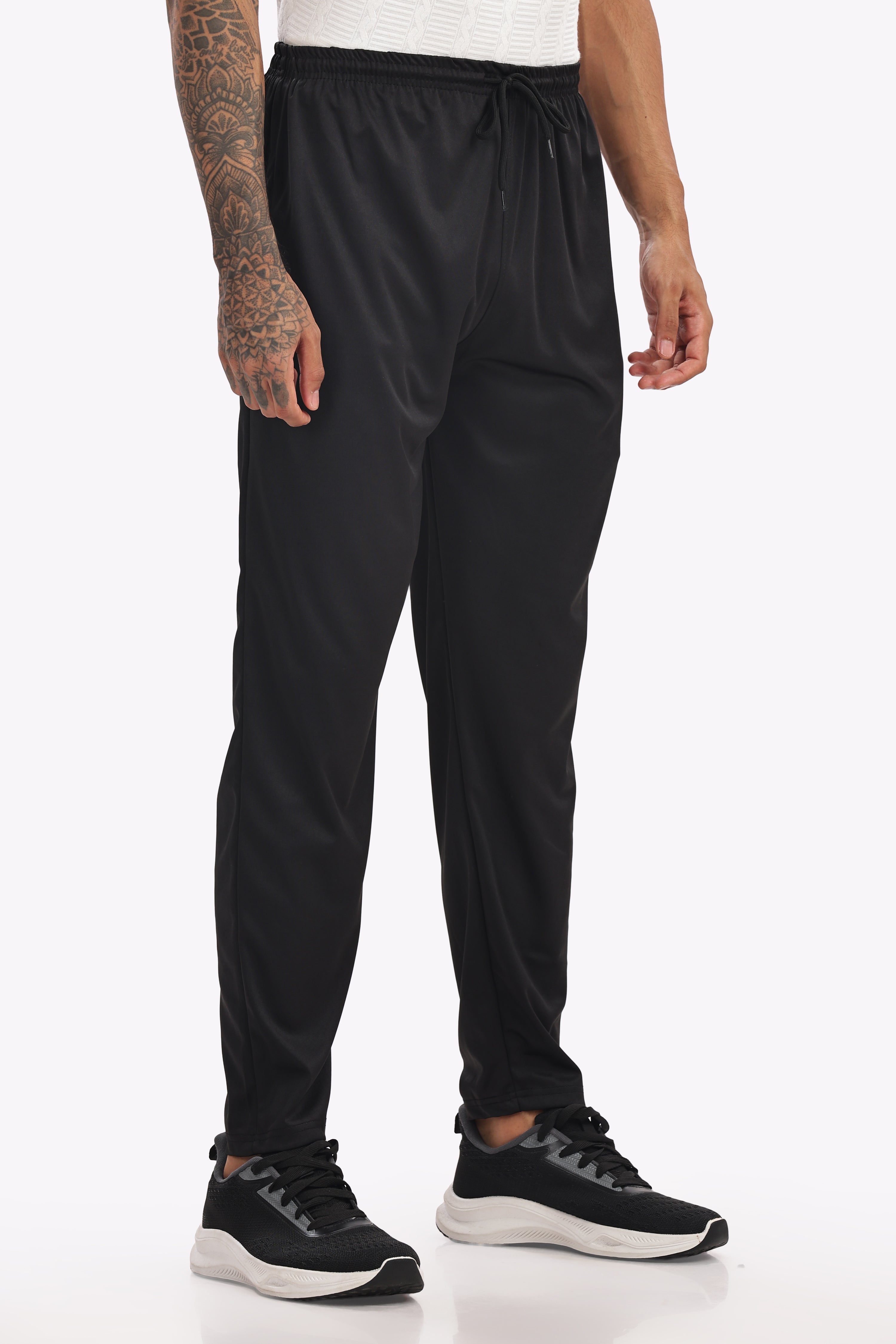 Men’s Cotton Track Pants – Black | Comfortable 200 GSM Fabric | Regular Fit Joggers