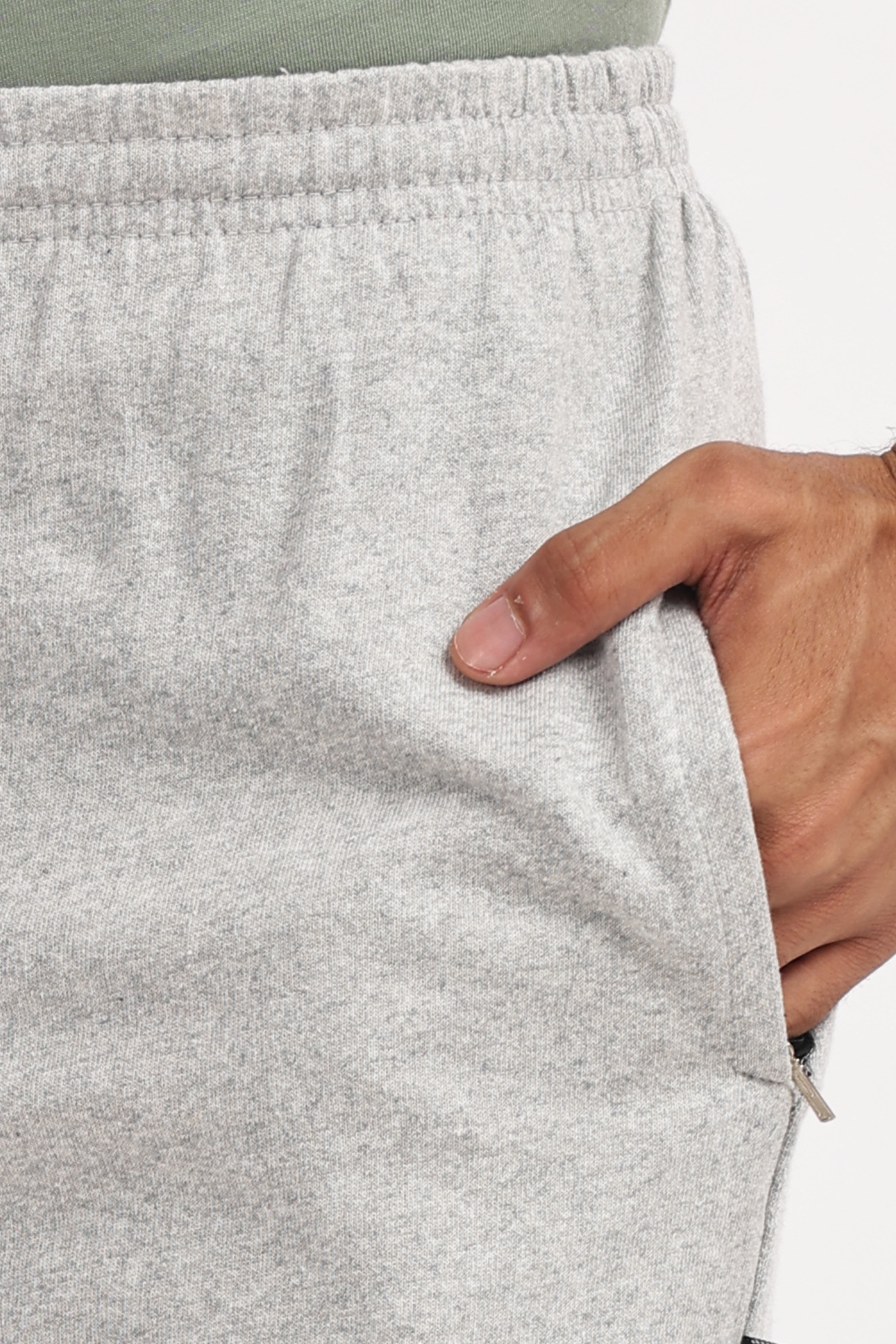 Men’s Premium White Melange Cotton Shorts – Soft, Breathable & Modern Fit