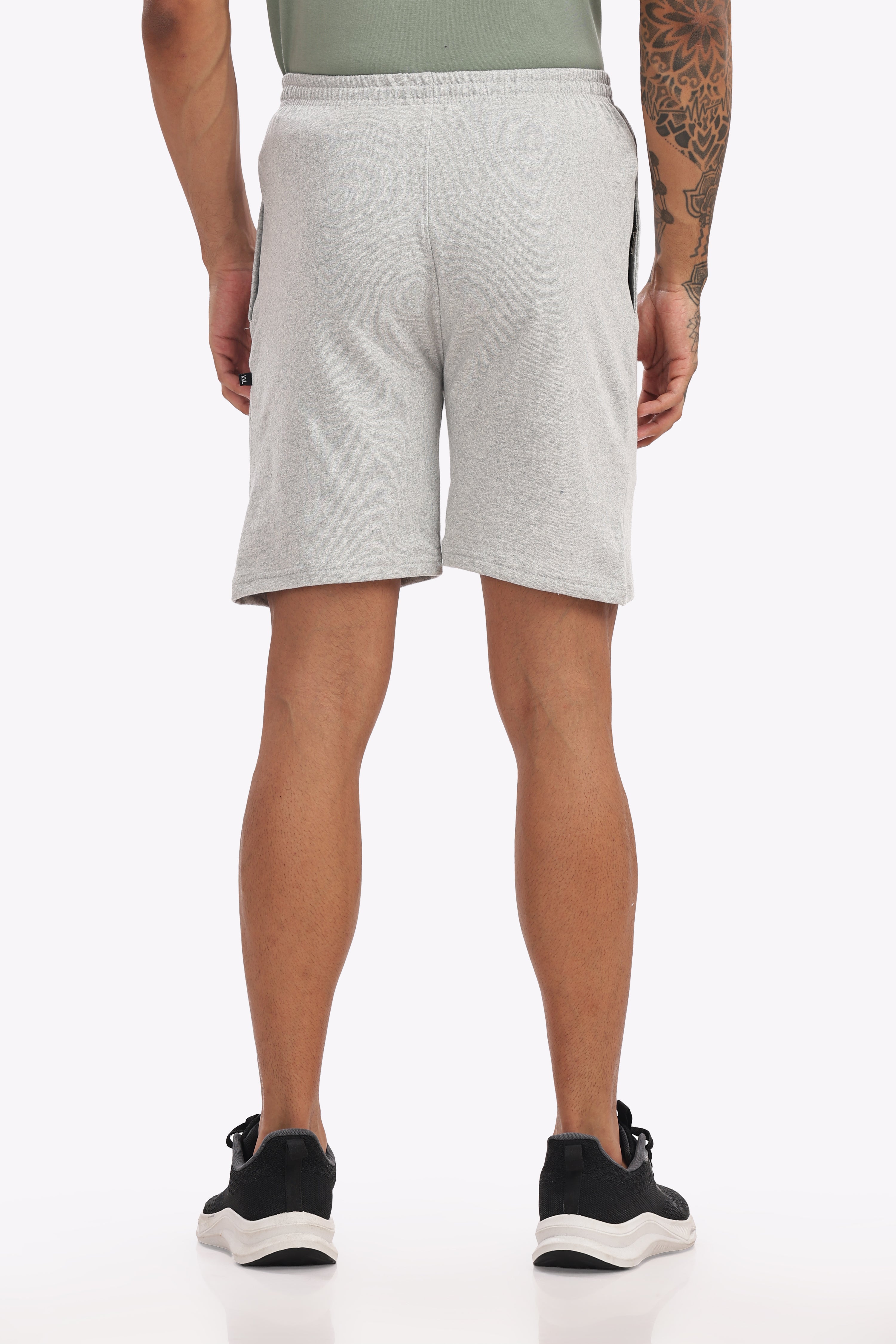 Men’s Premium White Melange Cotton Shorts – Soft, Breathable & Modern Fit