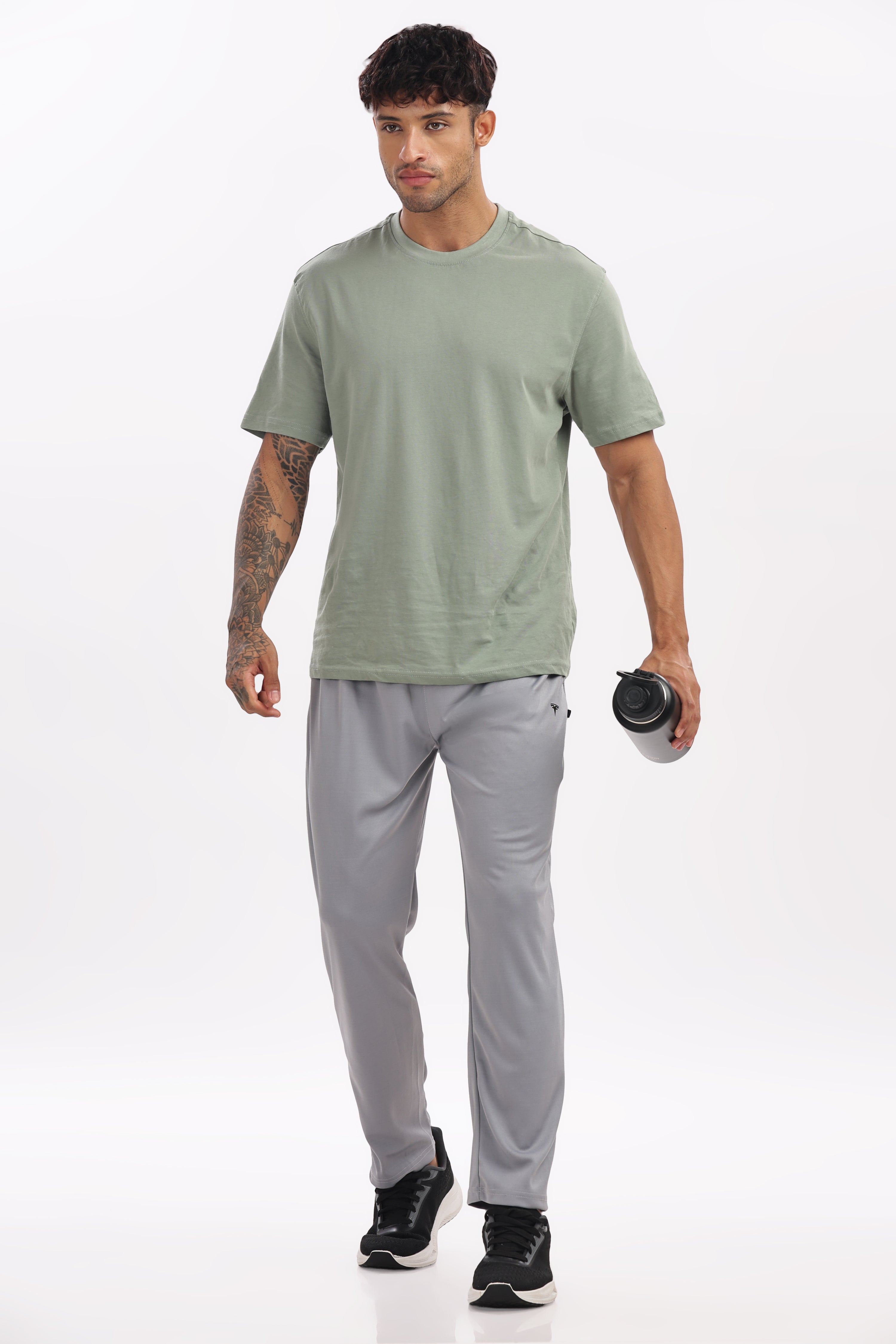Men’s White Melange Lycra Track Pant – Fresh, Modern & Ultra-Comfortable