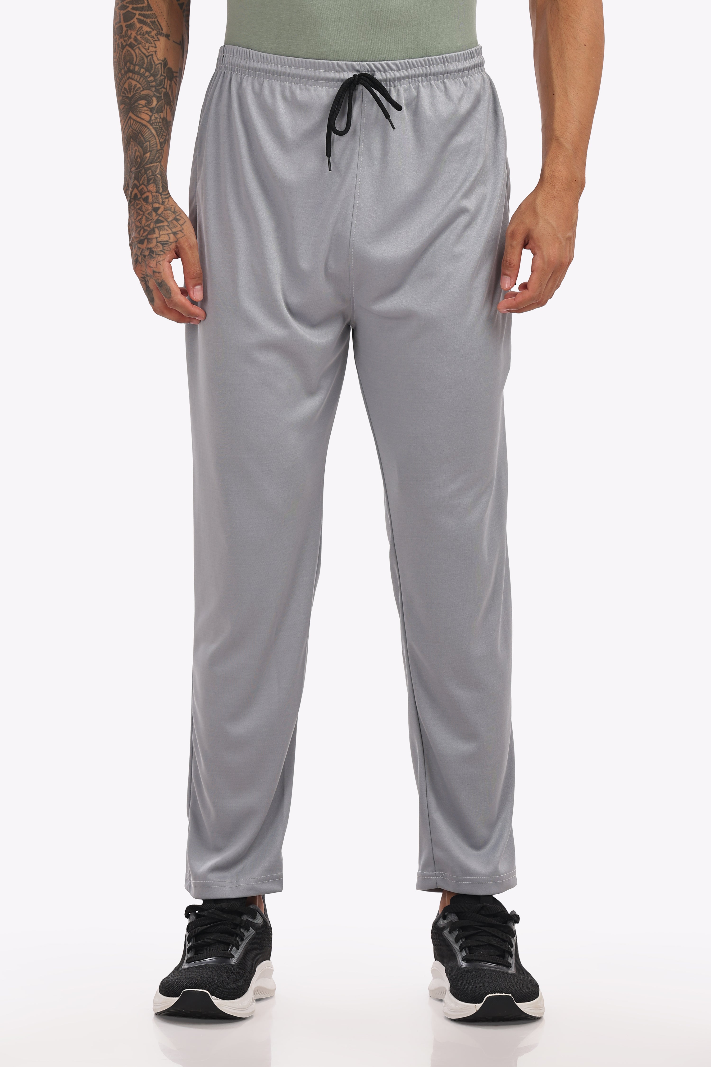 Men’s Cotton Track Pants – White Melange | Premium 200 GSM Cotton