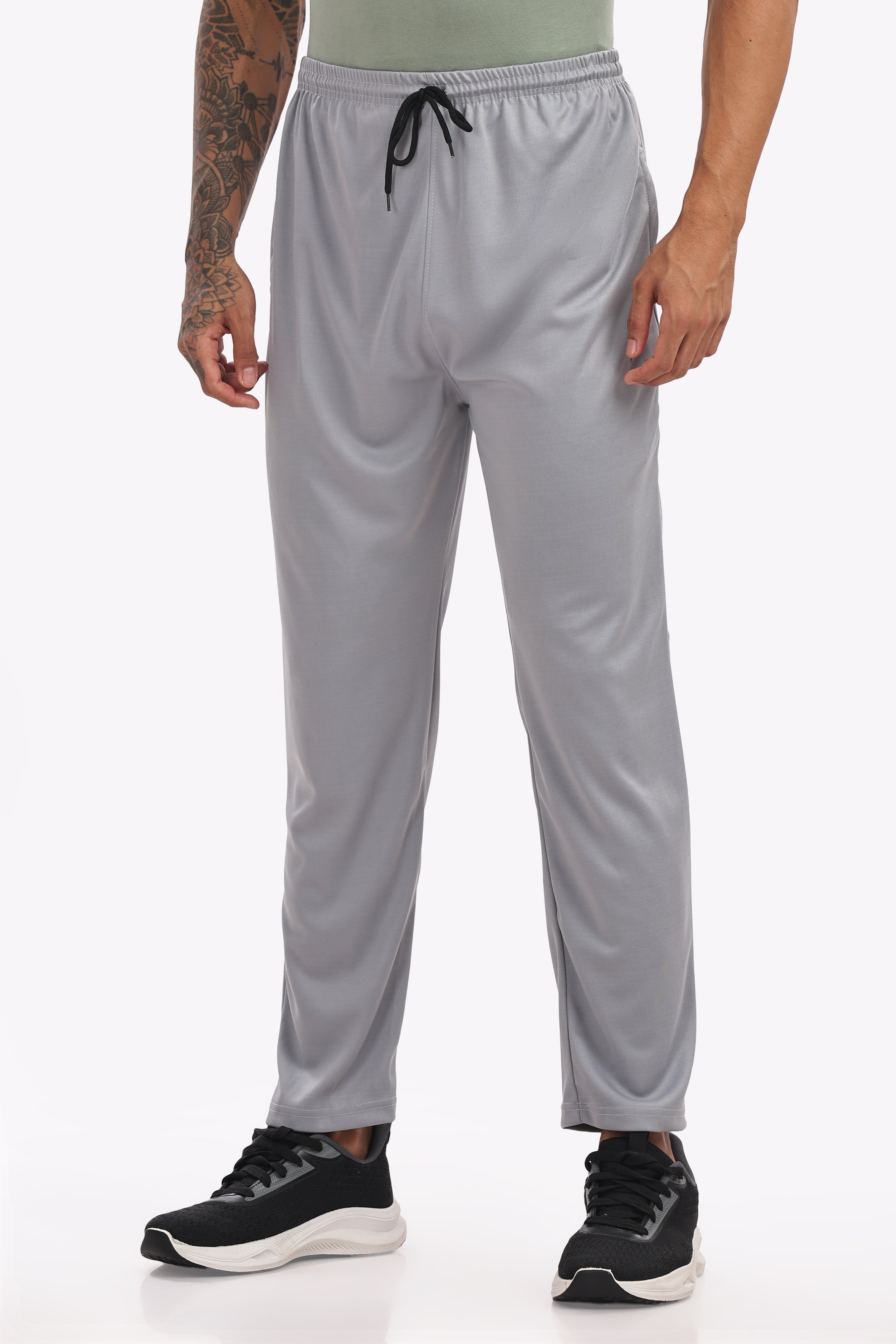 Men’s White Melange Lycra Track Pant – Fresh, Modern & Ultra-Comfortable