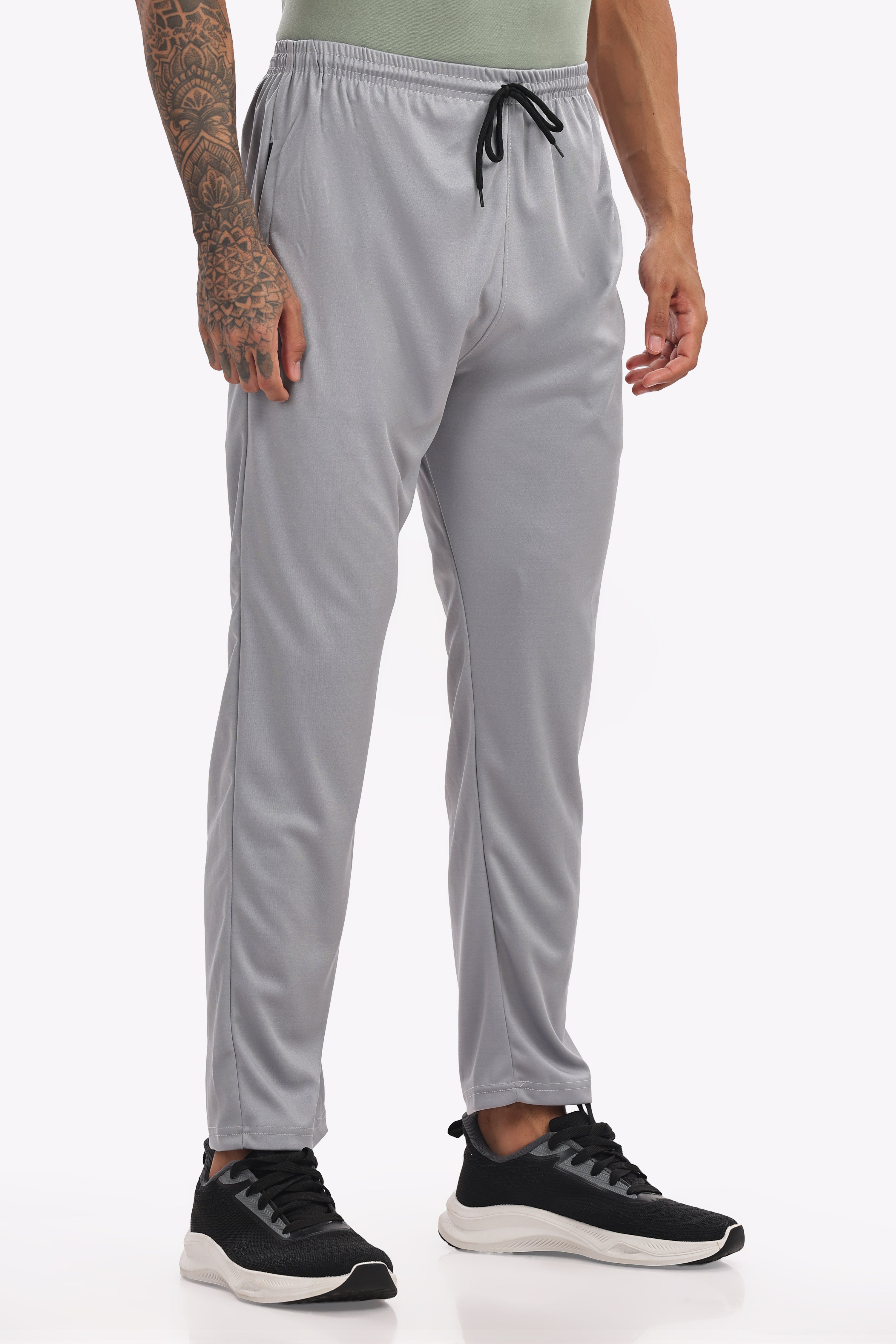 Men’s White Melange Lycra Track Pant – Fresh, Modern & Ultra-Comfortable
