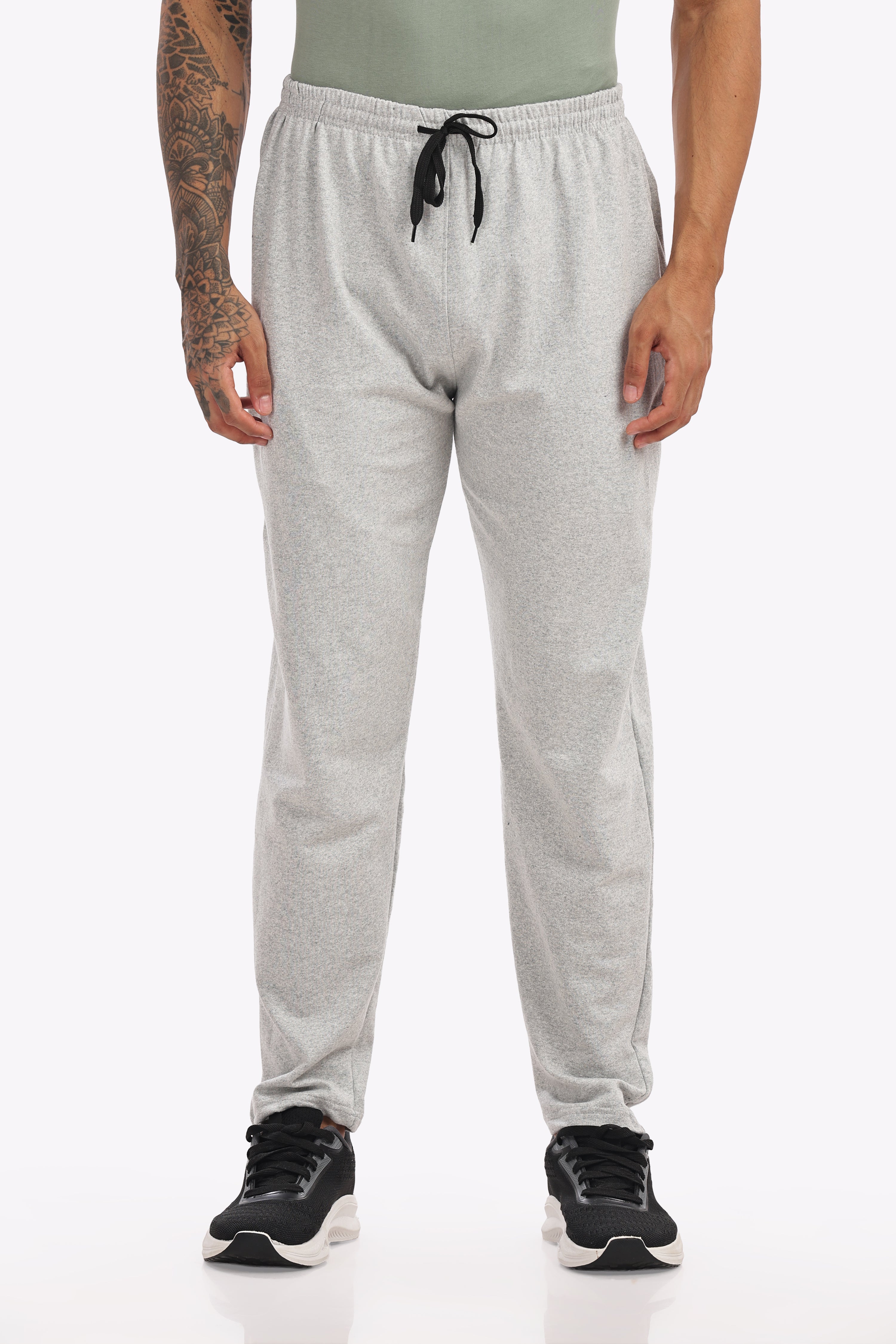 Men’s Cotton Track Pant – White Melange | Stylish Joggers for Gym, Travel & Everyday Use