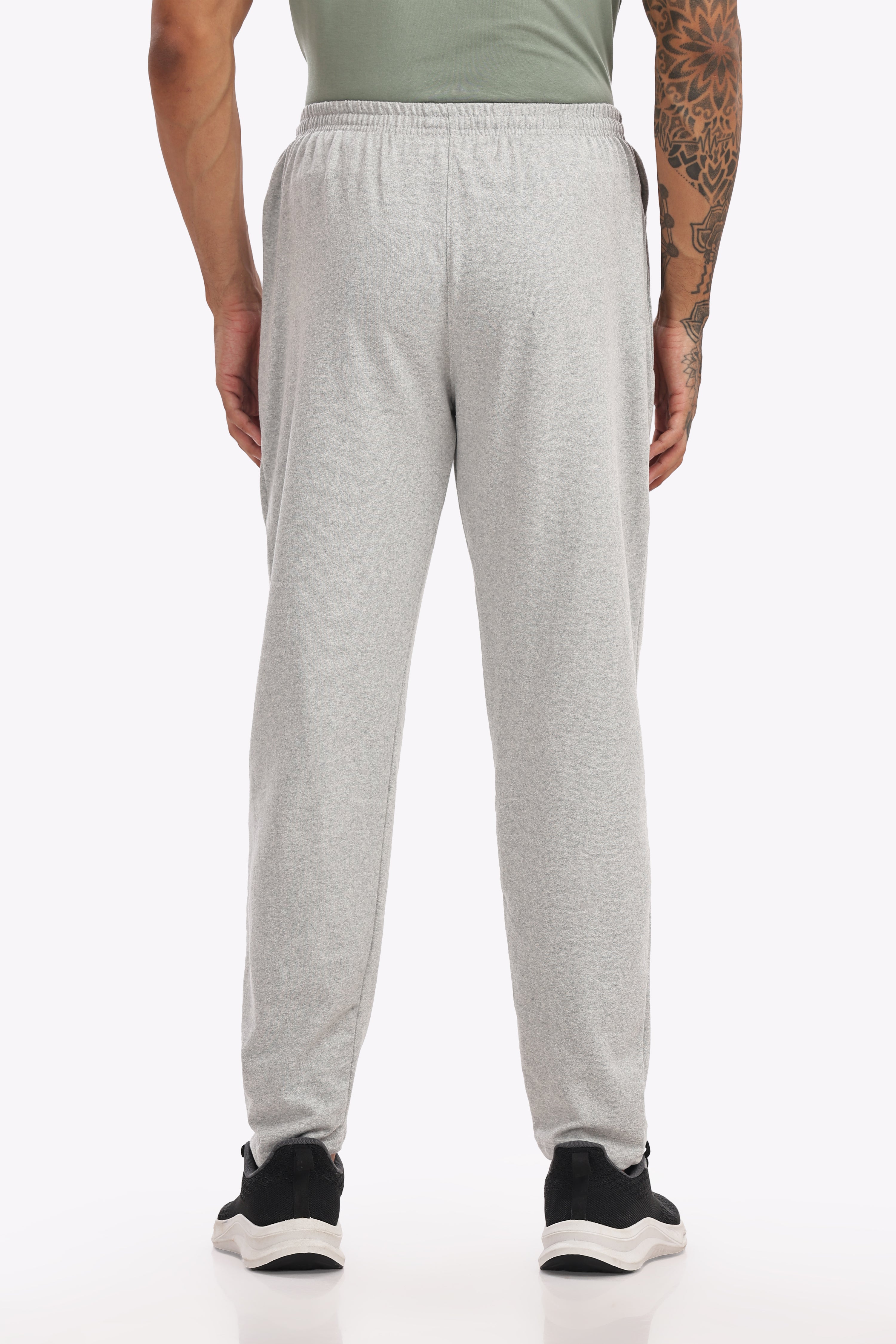 Men’s Cotton Track Pant – White Melange | Stylish Joggers for Gym, Travel & Everyday Use