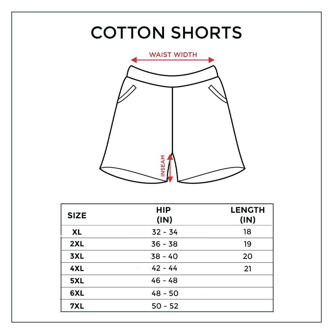 Men’s Cotton Shorts – Plus Size Pack of 3 (45–48)