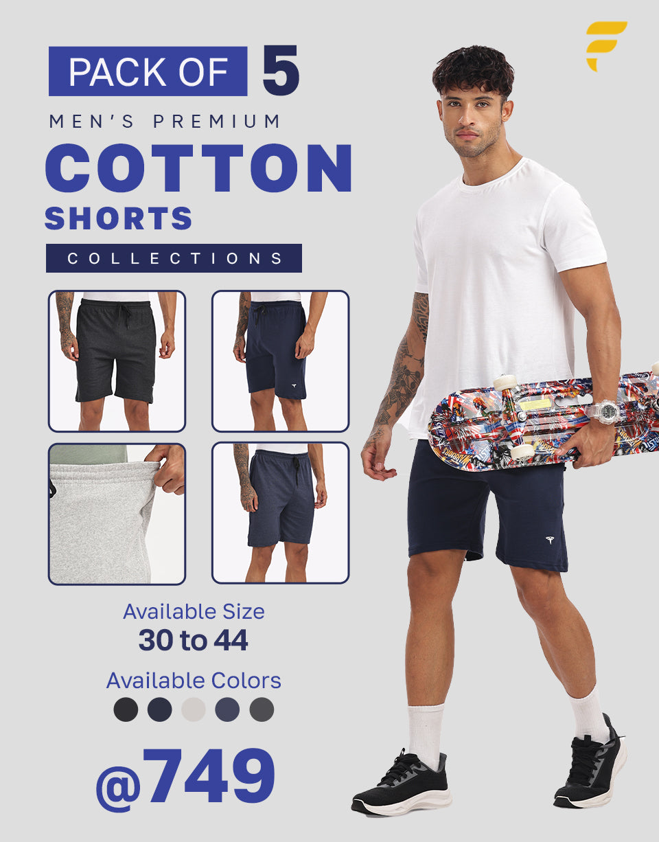 Cotton Shorts Combo Pack - 5 pcs