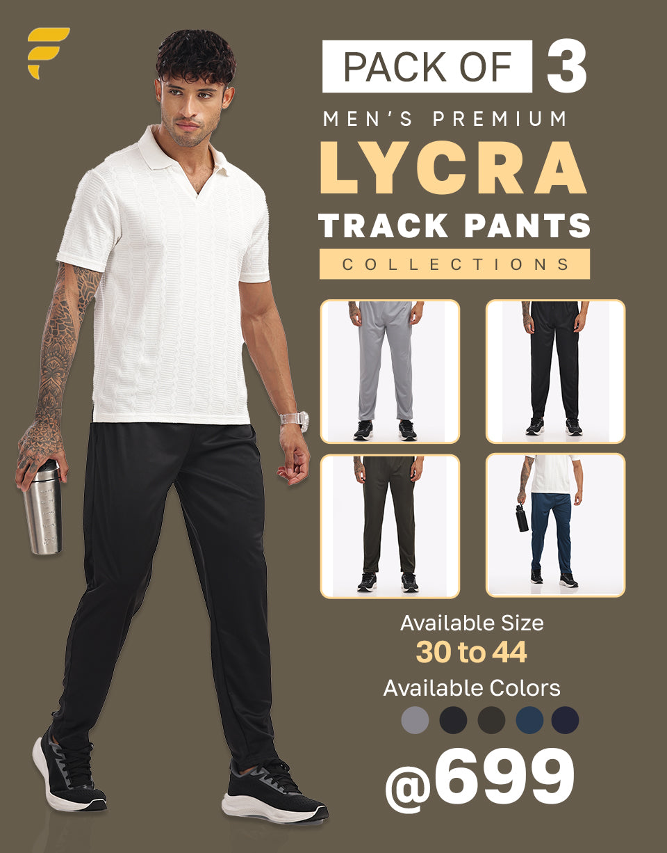 Lycra Track Pants - Combo Pack – 3 PCS