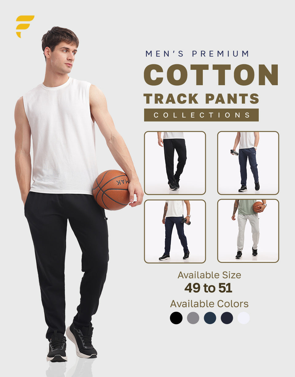Trendy Fashion Cotton Track Pants – Navy Melange | Stylish Textured Navy | Comfort Fit | Extended Size Collection