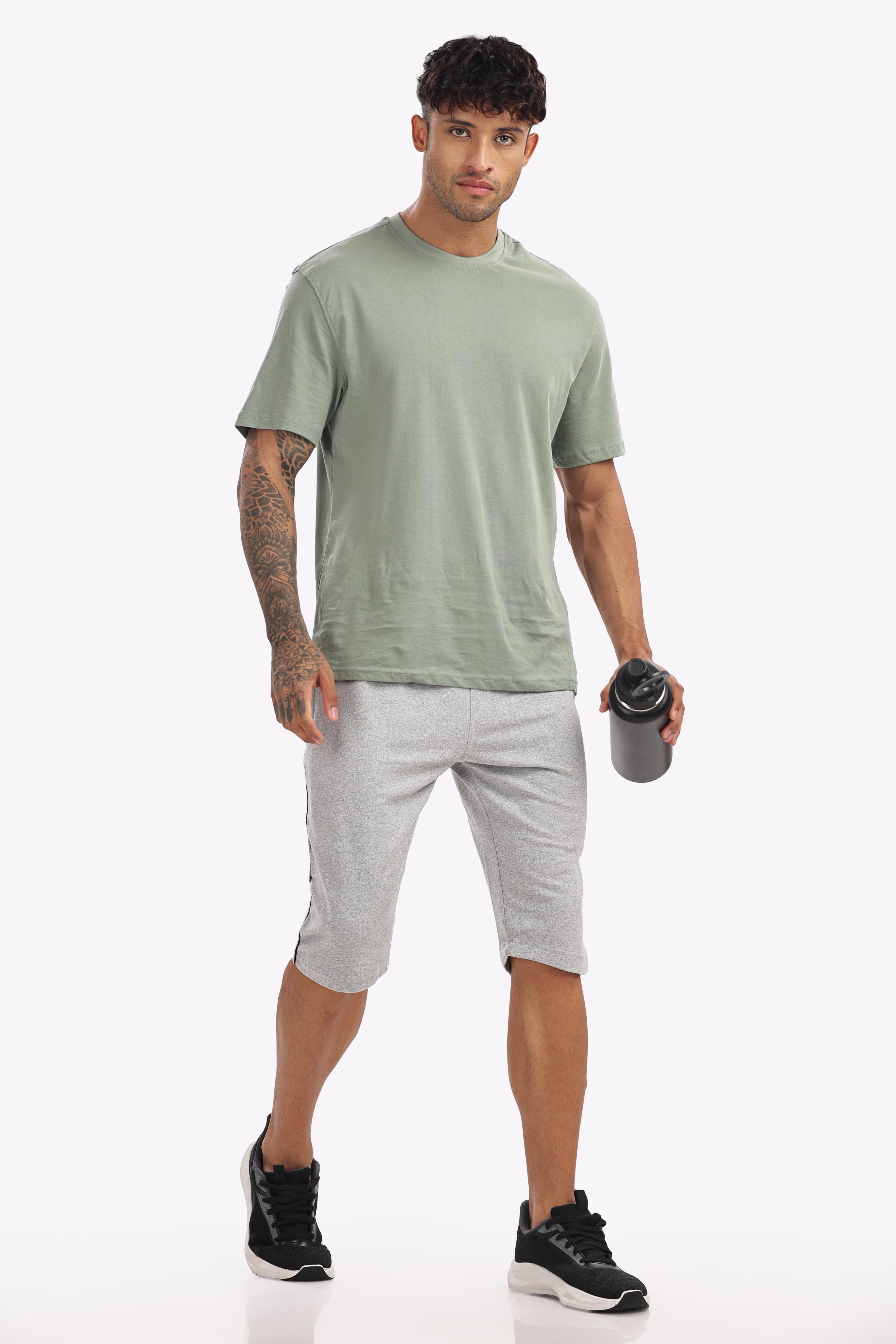 Cotton 3/4 Shorts - Navy Blue